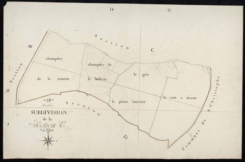 Subdivision de la section C.