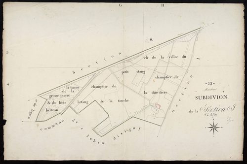 Subdivision de la section J.