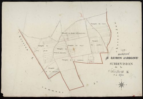 Subdivision de la section K, Saint-Lubin-d'Isigny.