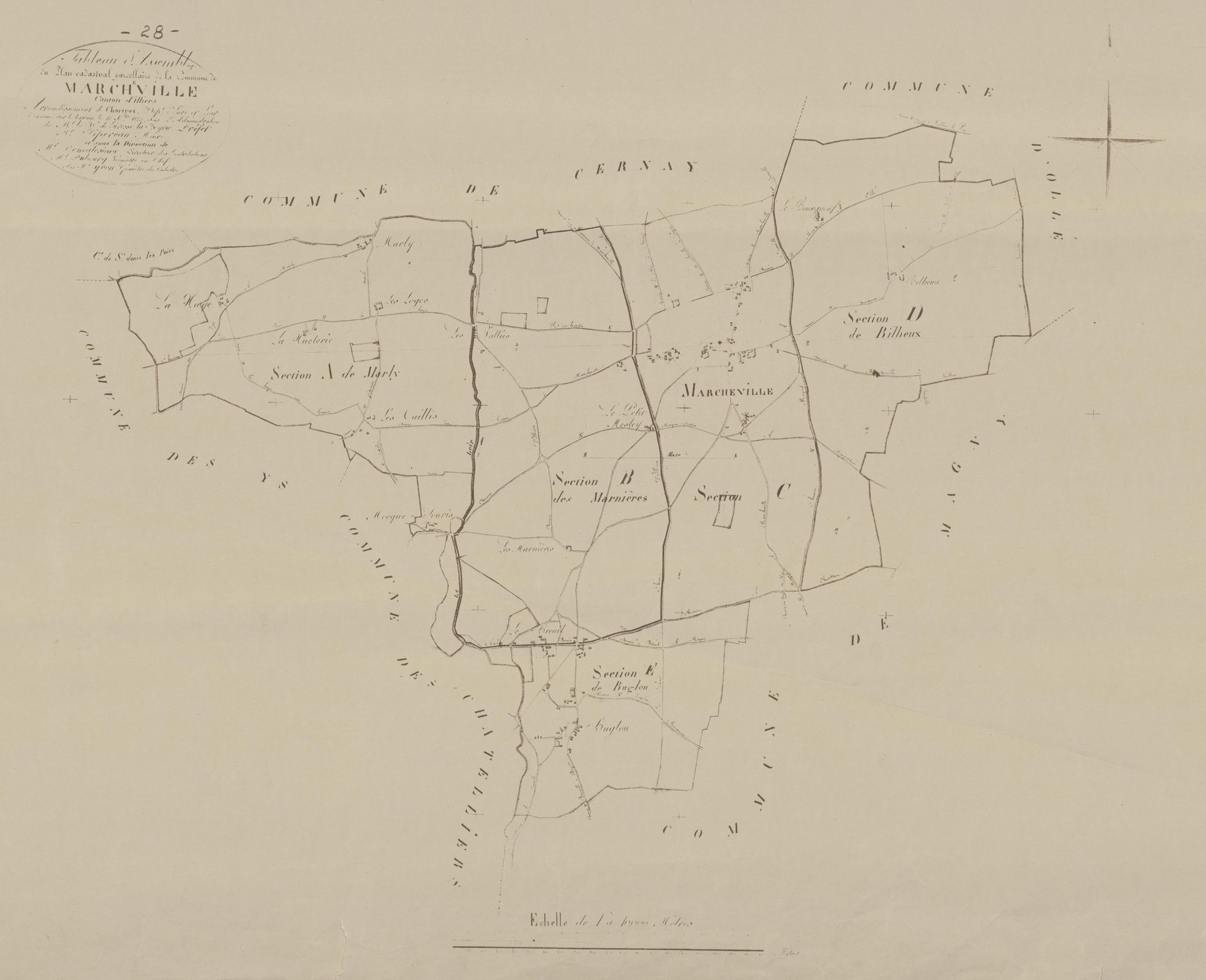 Tableau d'assemblage du plan parcellaire.