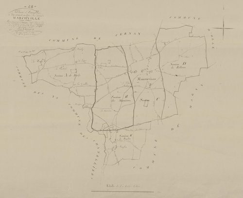 Tableau d'assemblage du plan parcellaire.