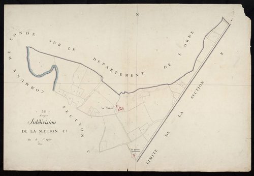 Subdivision de la section C, l'Eglise, feuille 1.