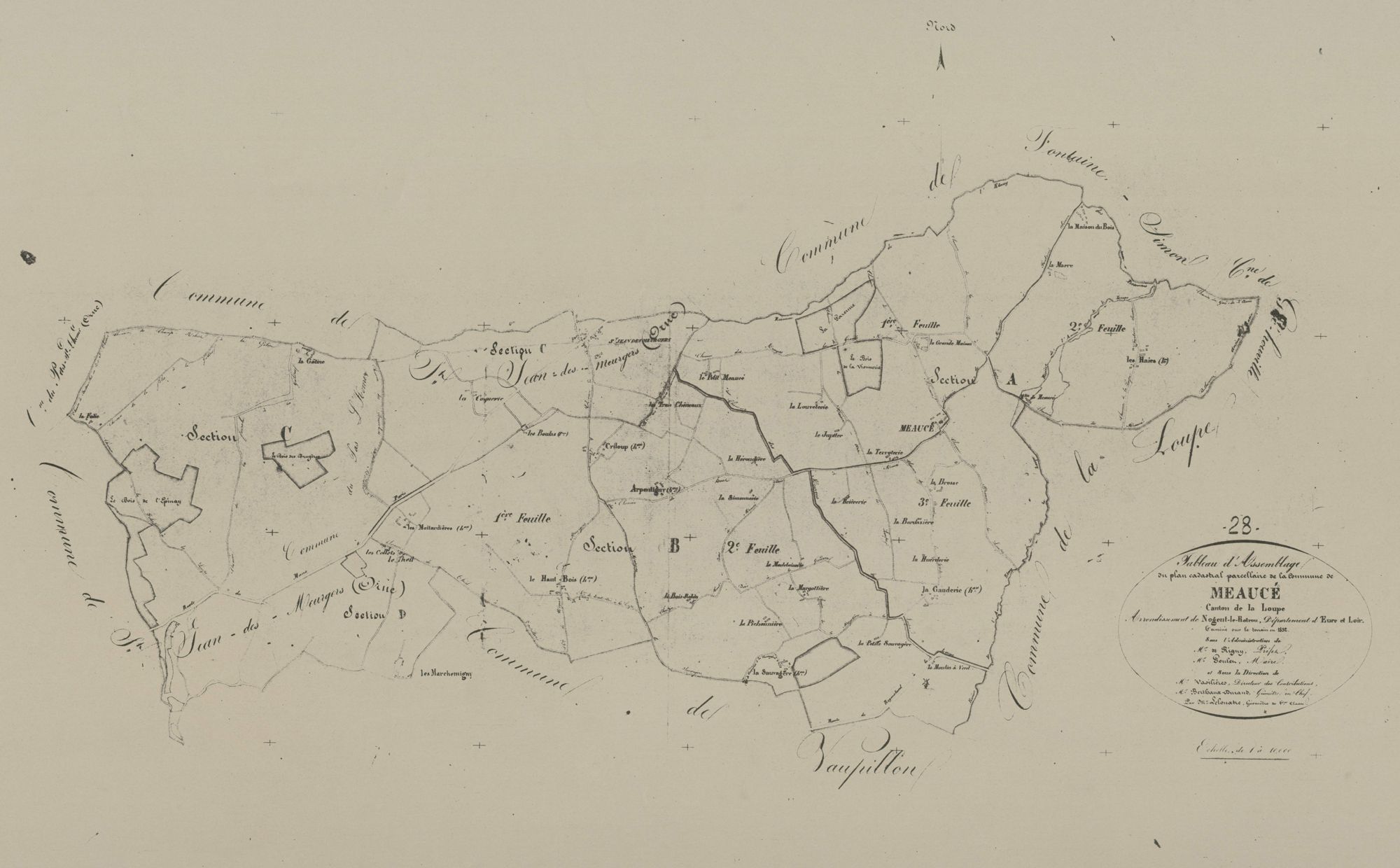 Tableau d'assemblage du plan parcellaire.