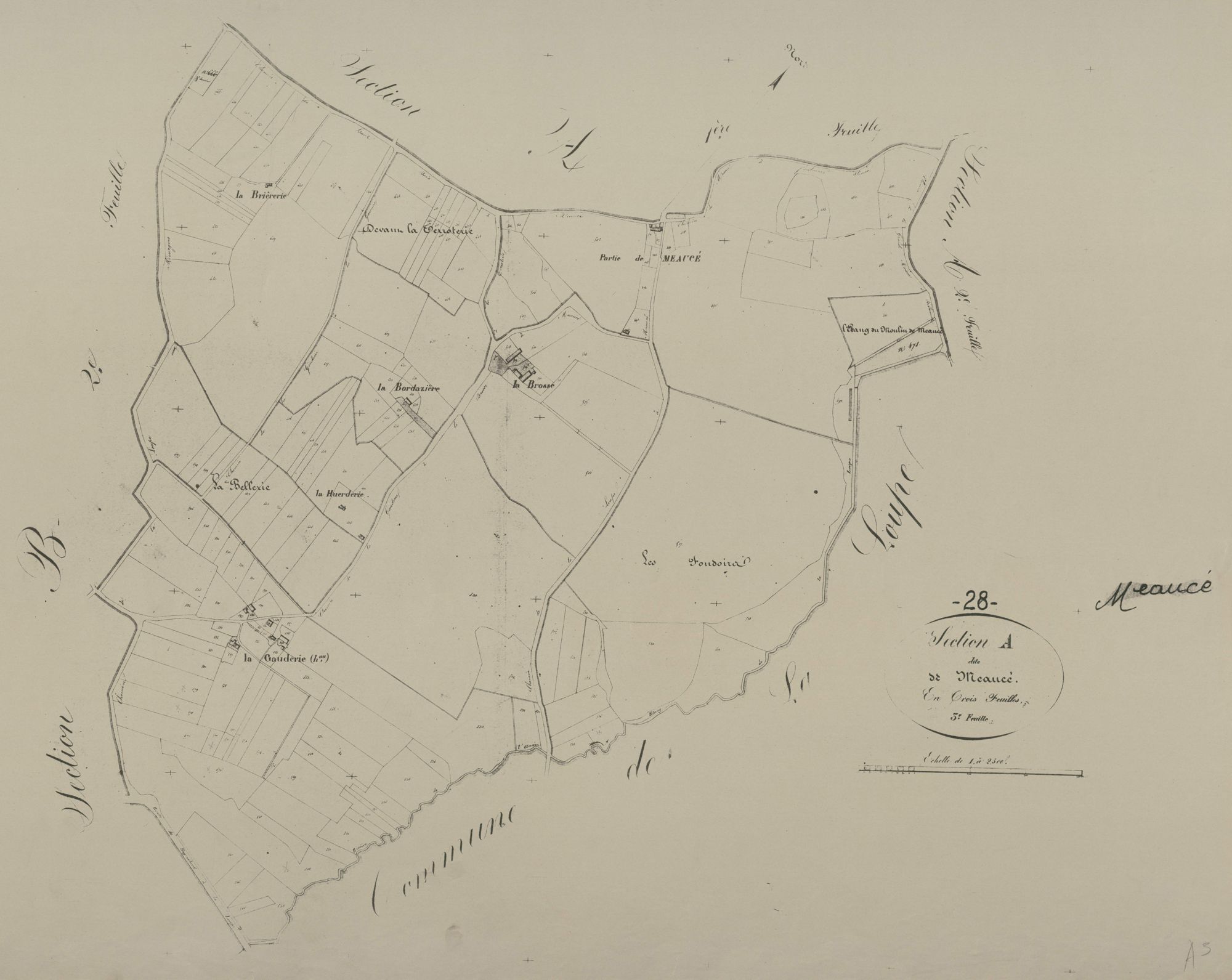 Section A, Meaucé, feuille 3.