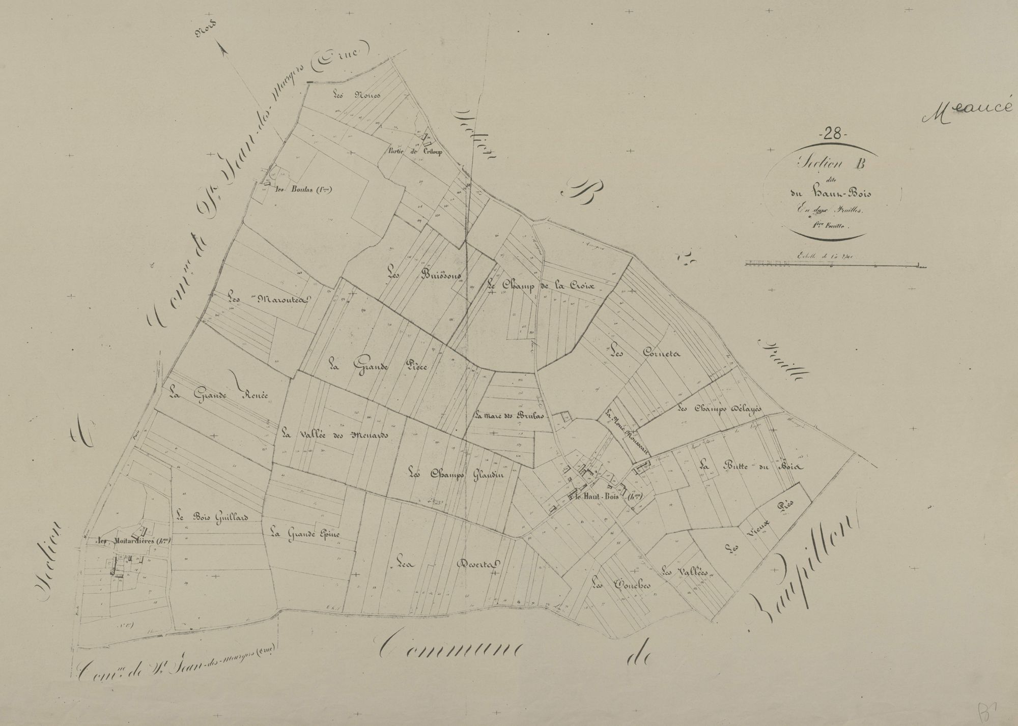 Section B, le Haut-Bois, feuille 1.