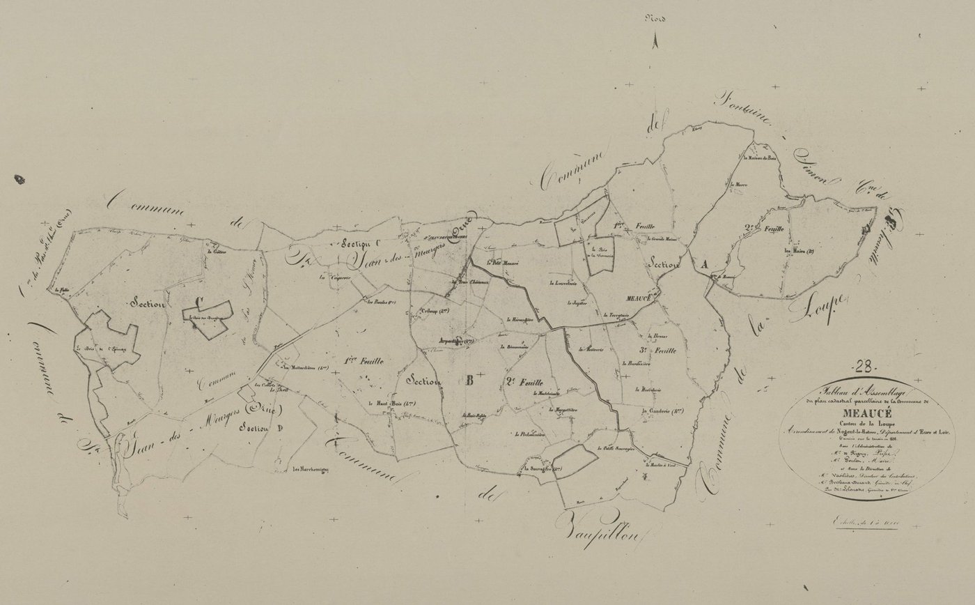 Tableau d'assemblage du plan parcellaire.