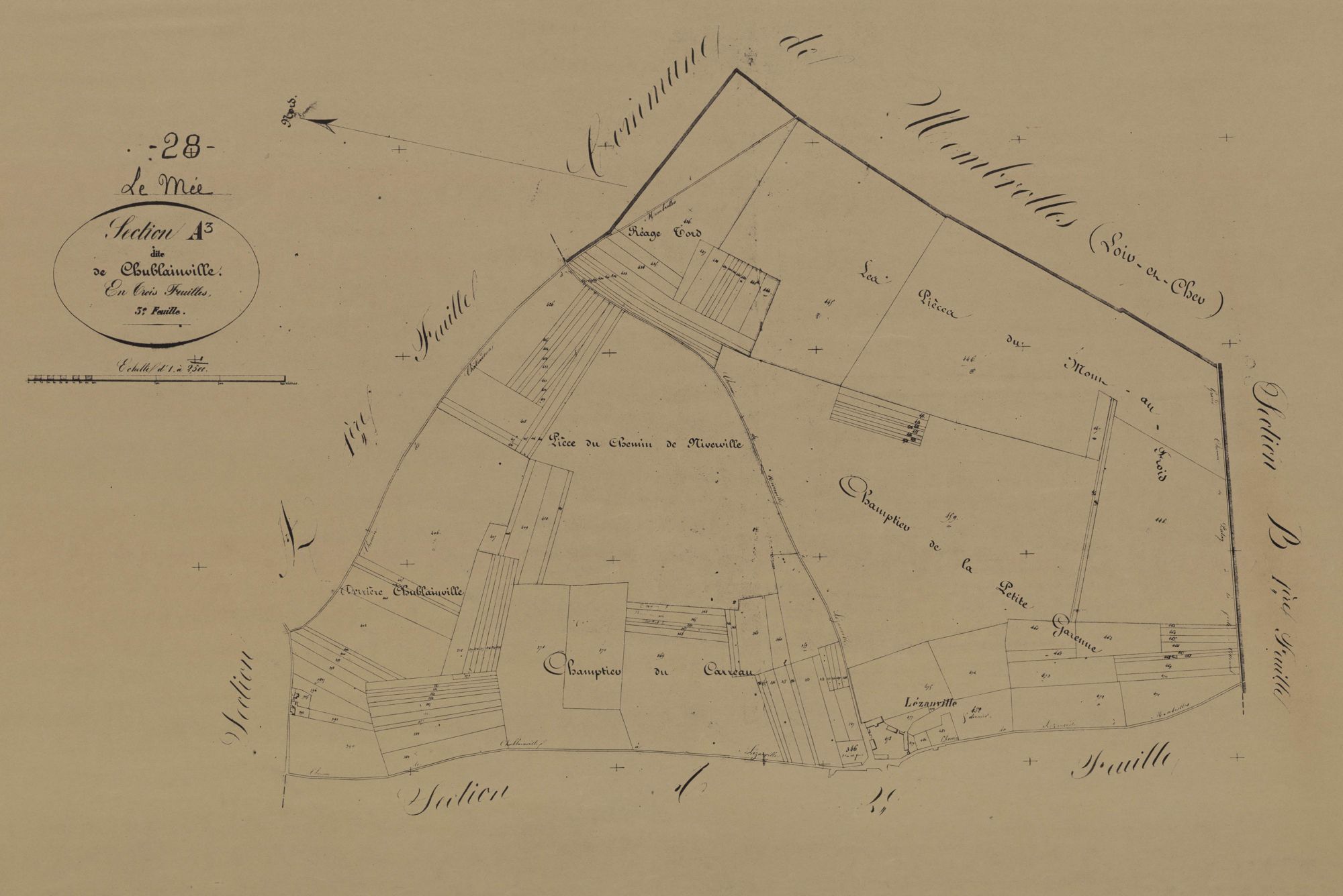 Section A, Chublainville, feuille 3.