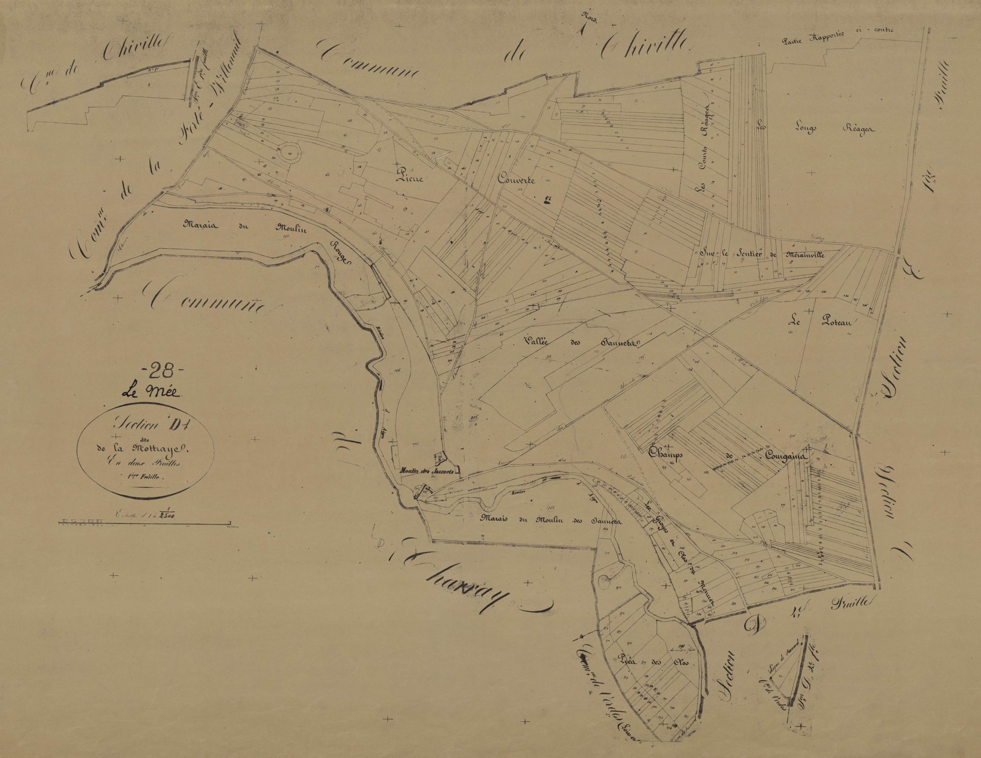 Section D, la Mottraye, feuille 1.