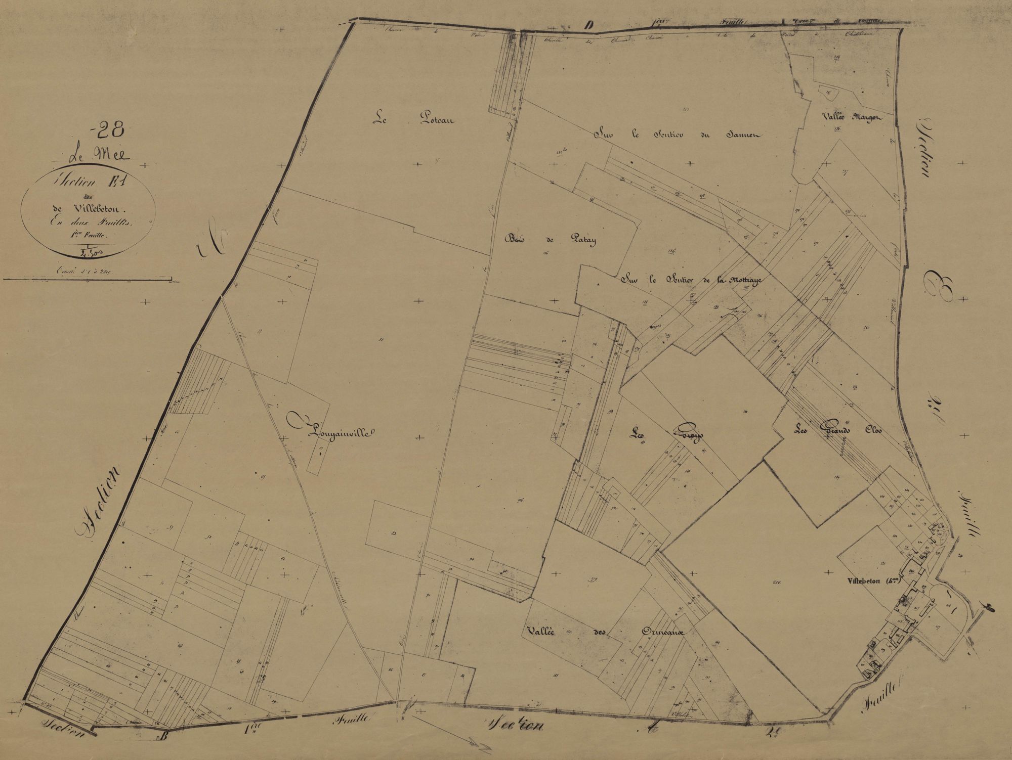 Section E, Villebéton, feuille 1.