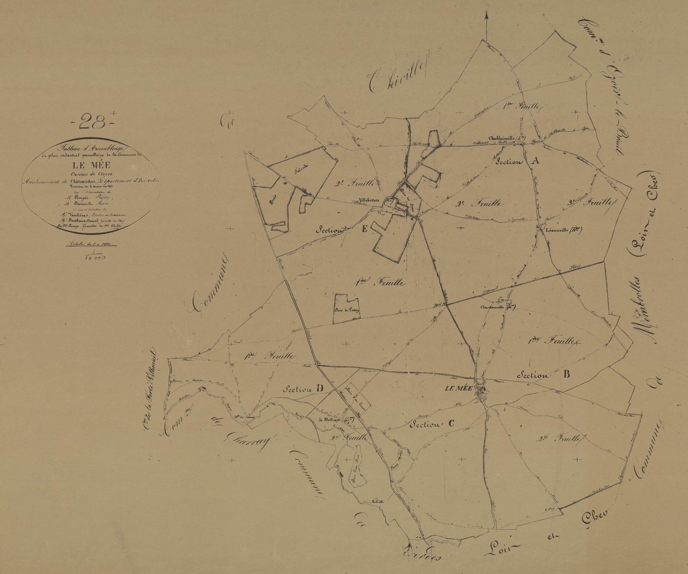 Tableau d'assemblage du plan parcellaire.