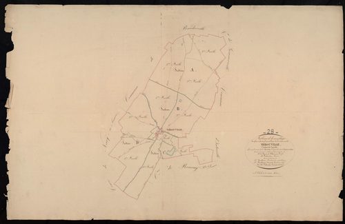 Tableau d'assemblage du plan cadastral parcellaire de la commune de Mérouville, Canton de Janville, Arrondissement de Chartres / Terminé sur le terrain en 1839 (...) par Monsieur Lelouatre, Géomètre de 1ère classe.
