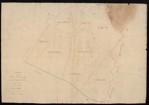 Tableau d'assemblage des cantons, triages ou lieux-dits composant la section A, Arblay.
