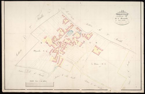 Section C, Mérouville, feuille 2 / Terminée sur le terrain par Monsieur Letellier, Géomètre du cadastre.