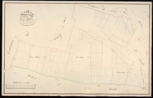 Section D, les Aubaines, feuille 1 / Terminée sur le terrain par Monsieur Letellier, Géomètre secondaire.