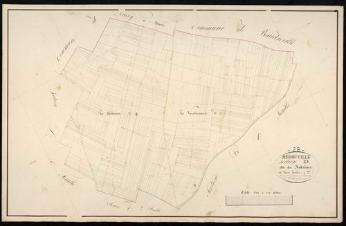 Section D, les Aubaines, feuille 2 / Terminée sur le terrain par Monsieur Letellier, Géomètre secondaire.