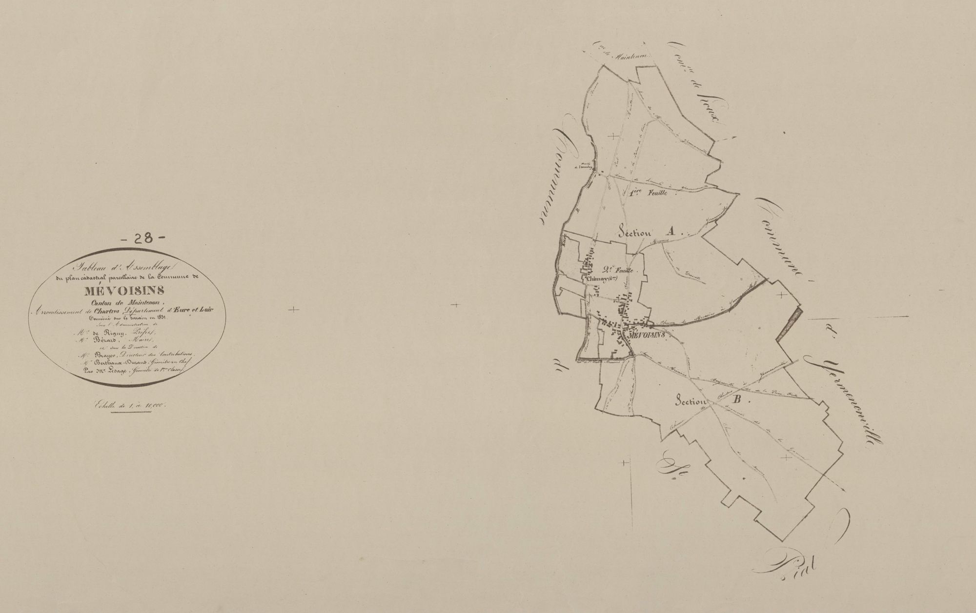 Tableau d'assemblage du plan parcellaire.