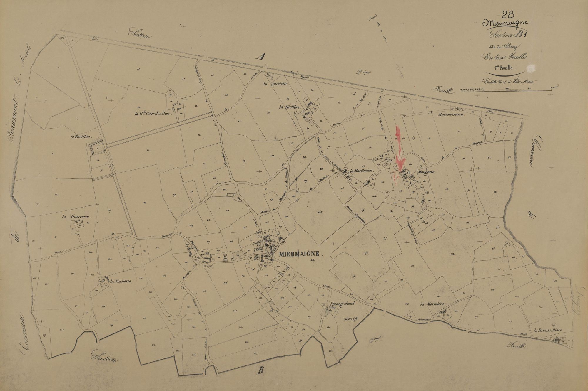 Section B, le Village, feuille 1.