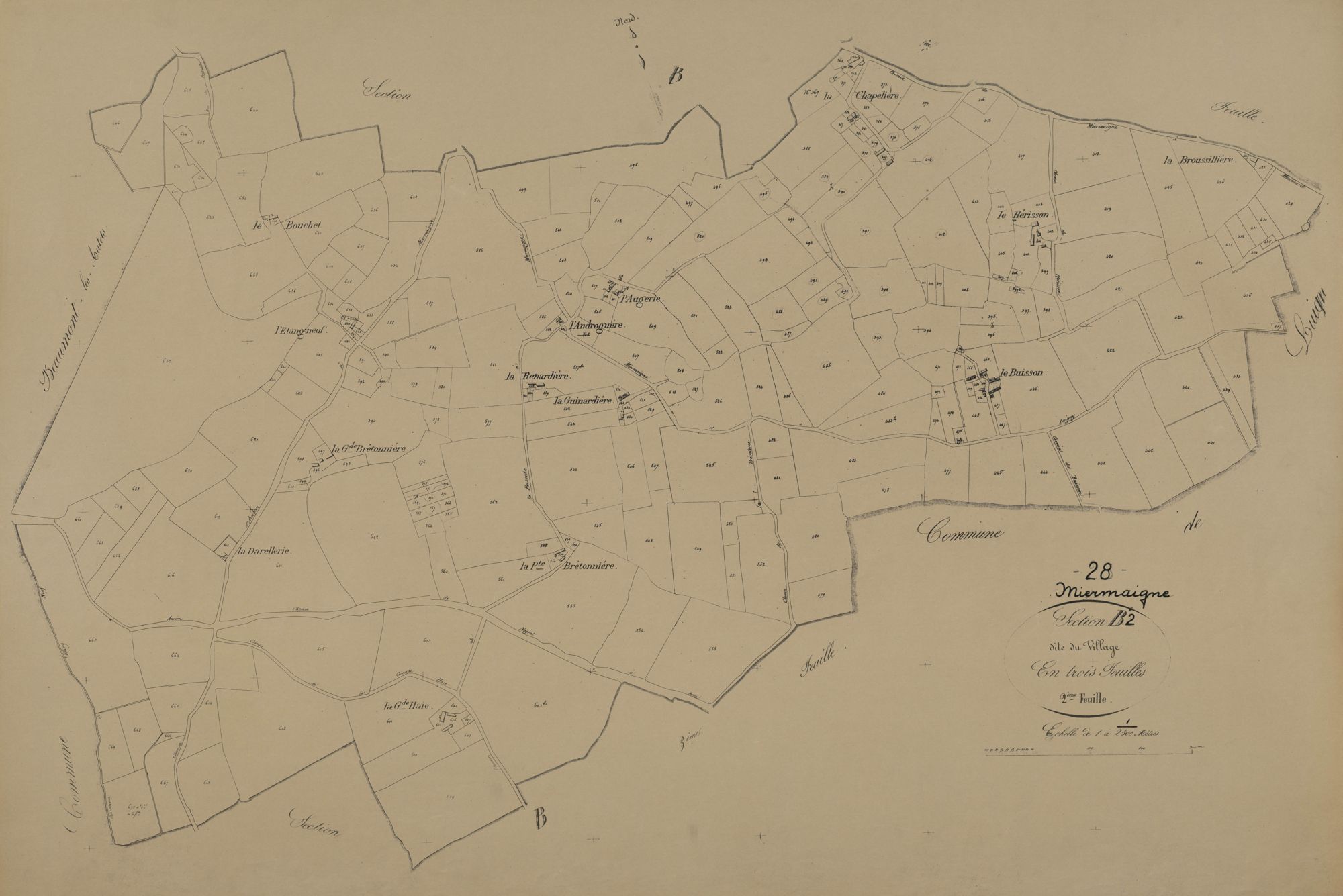 Section B, le Village, feuille 2.