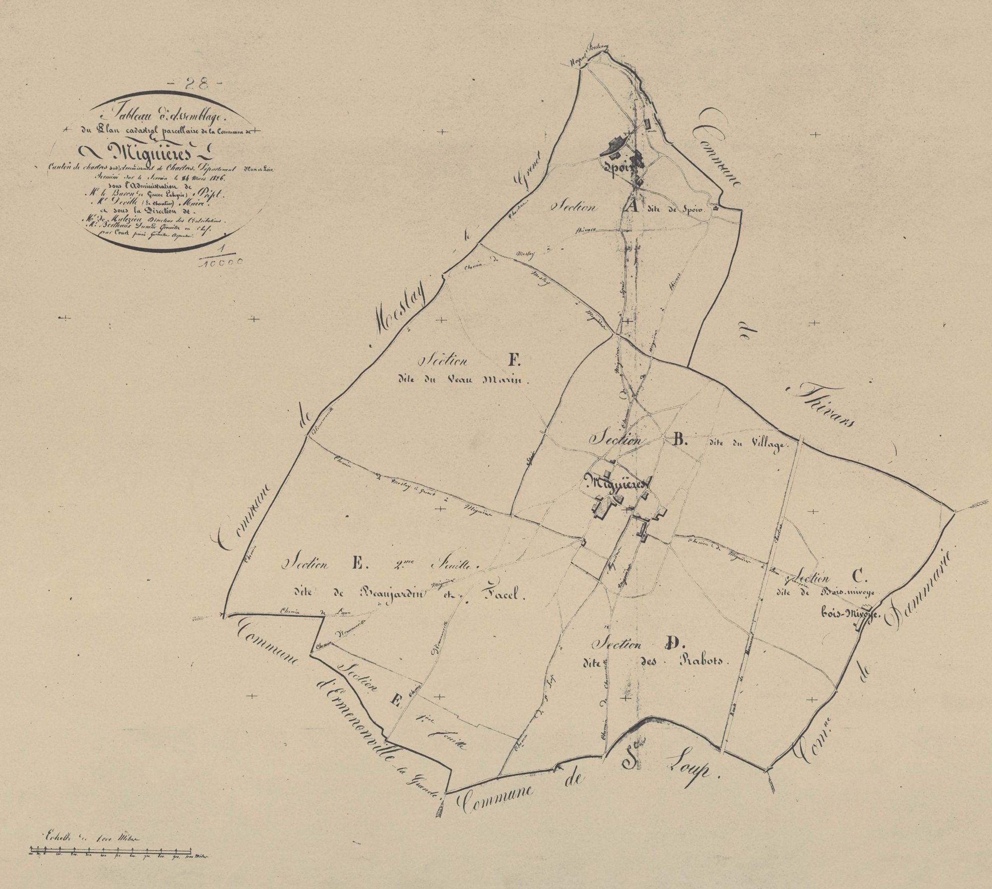 Tableau d'assemblage du plan parcellaire.