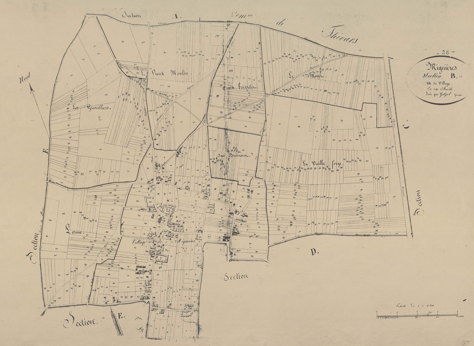 Section B, le Village, en une feuille.