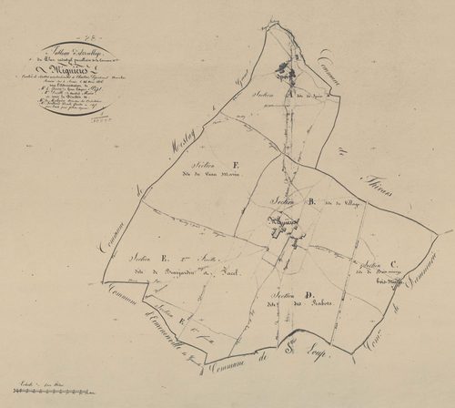 Tableau d'assemblage du plan parcellaire.