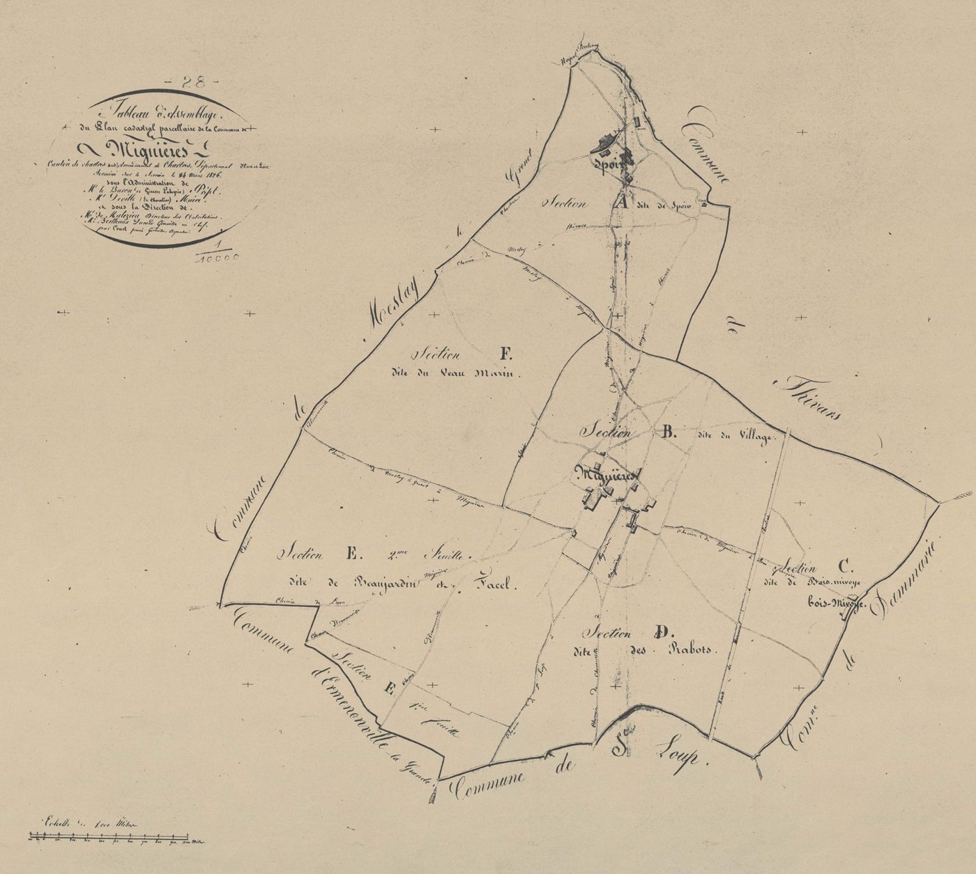 Tableau d'assemblage du plan parcellaire.