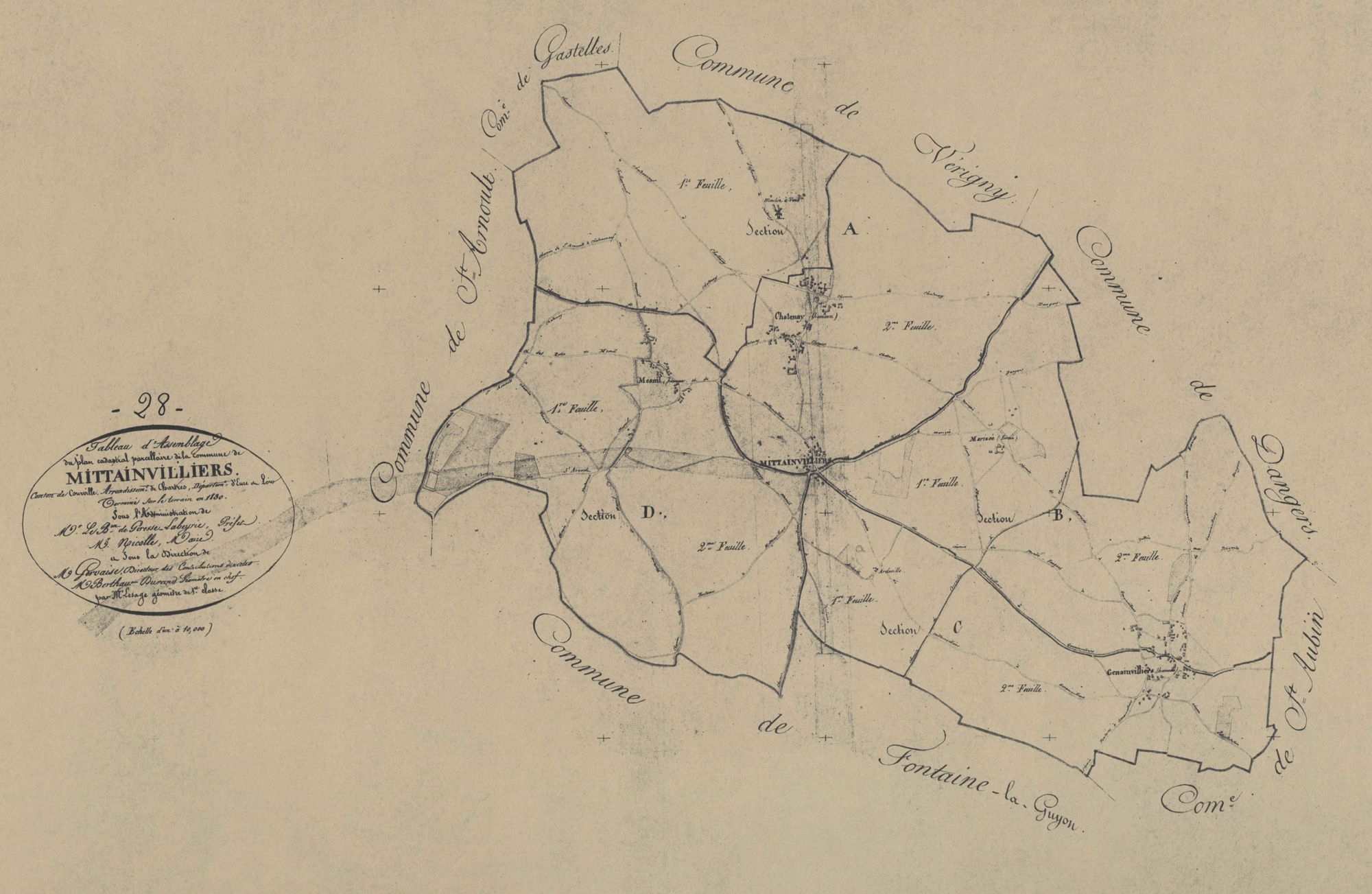 Tableau d'assemblage du plan parcellaire.