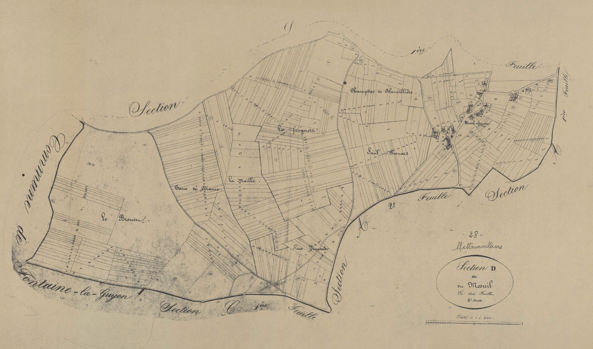 Section D, le Mesnil, feuille 2.