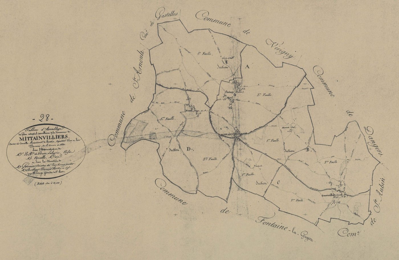 Tableau d'assemblage du plan parcellaire.