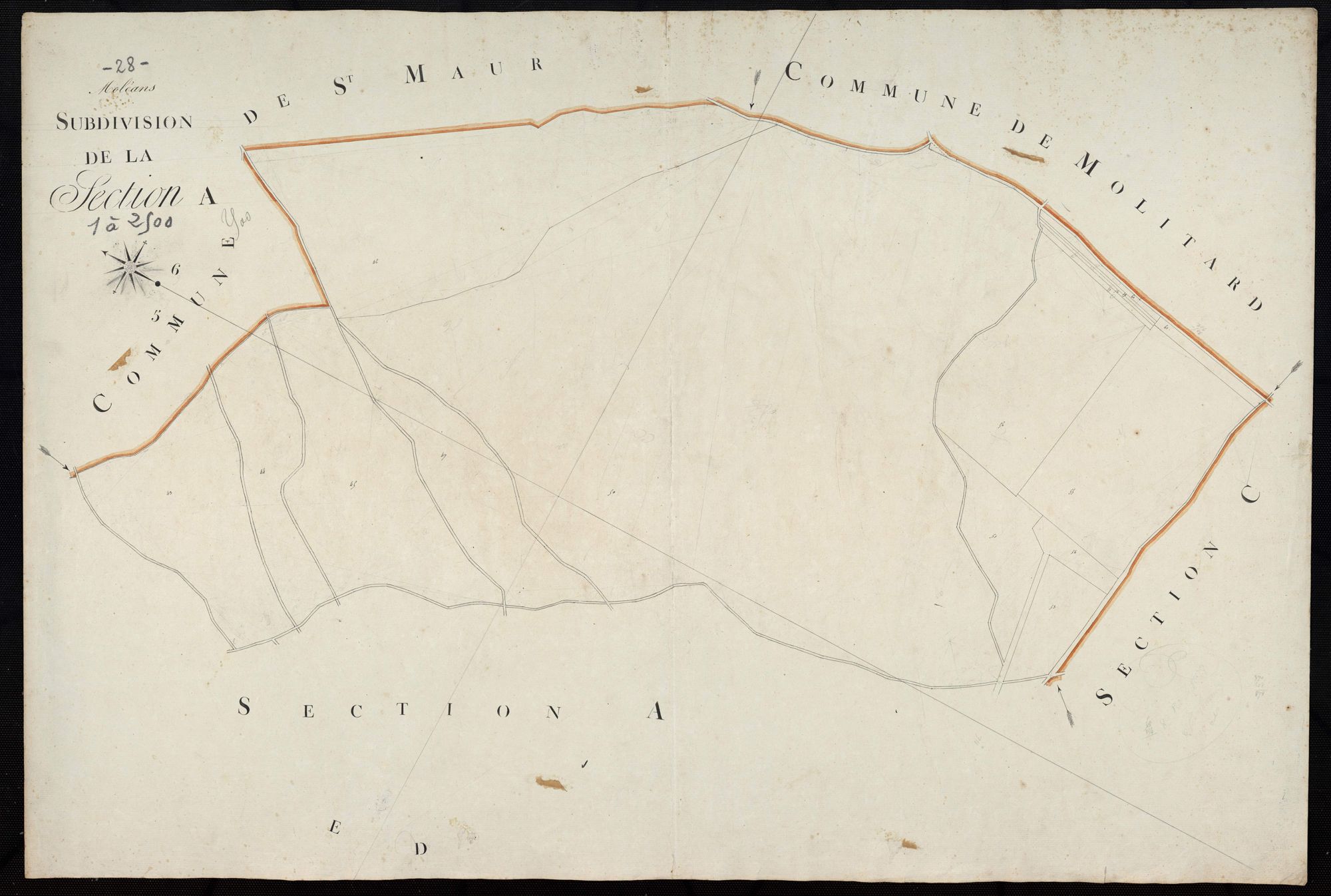 Subdivision de la section A.
