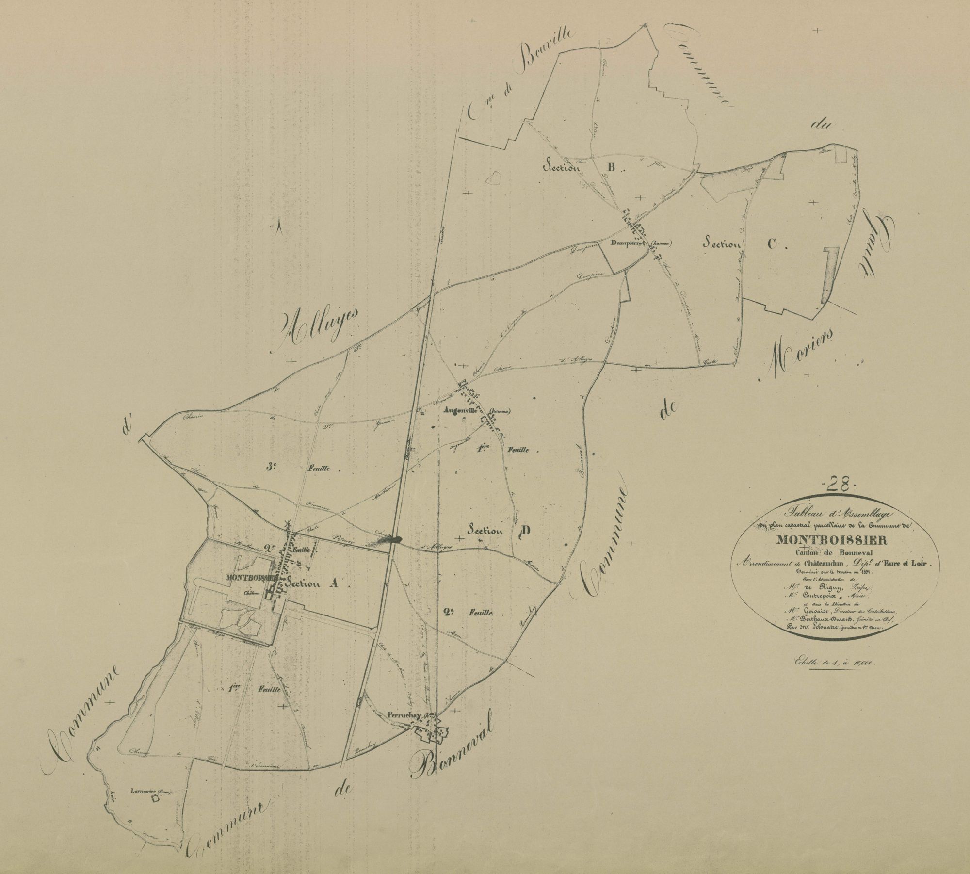 Tableau d'assemblage du plan parcellaire.