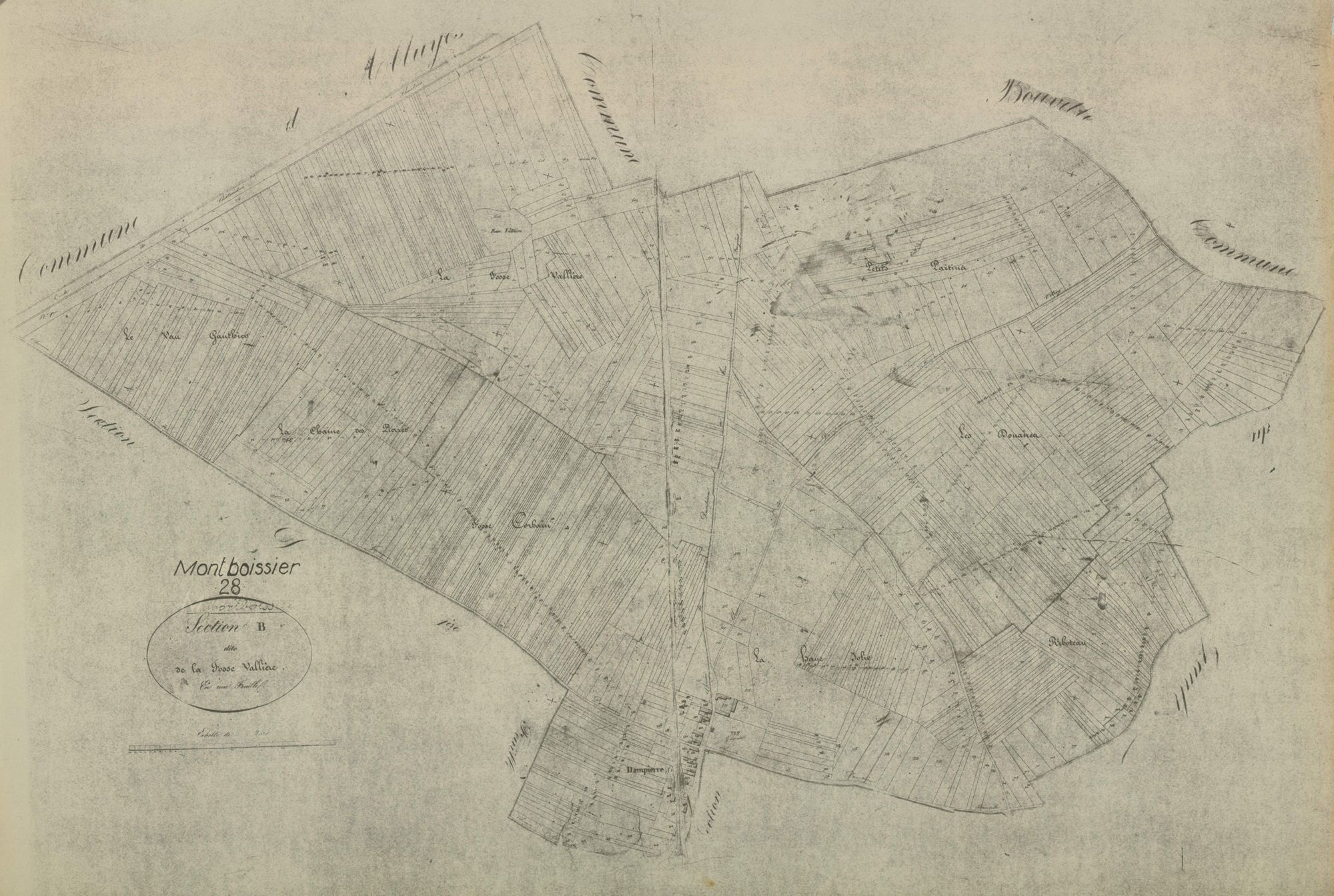 Section B, la Fosse Vallière, en une feuille.