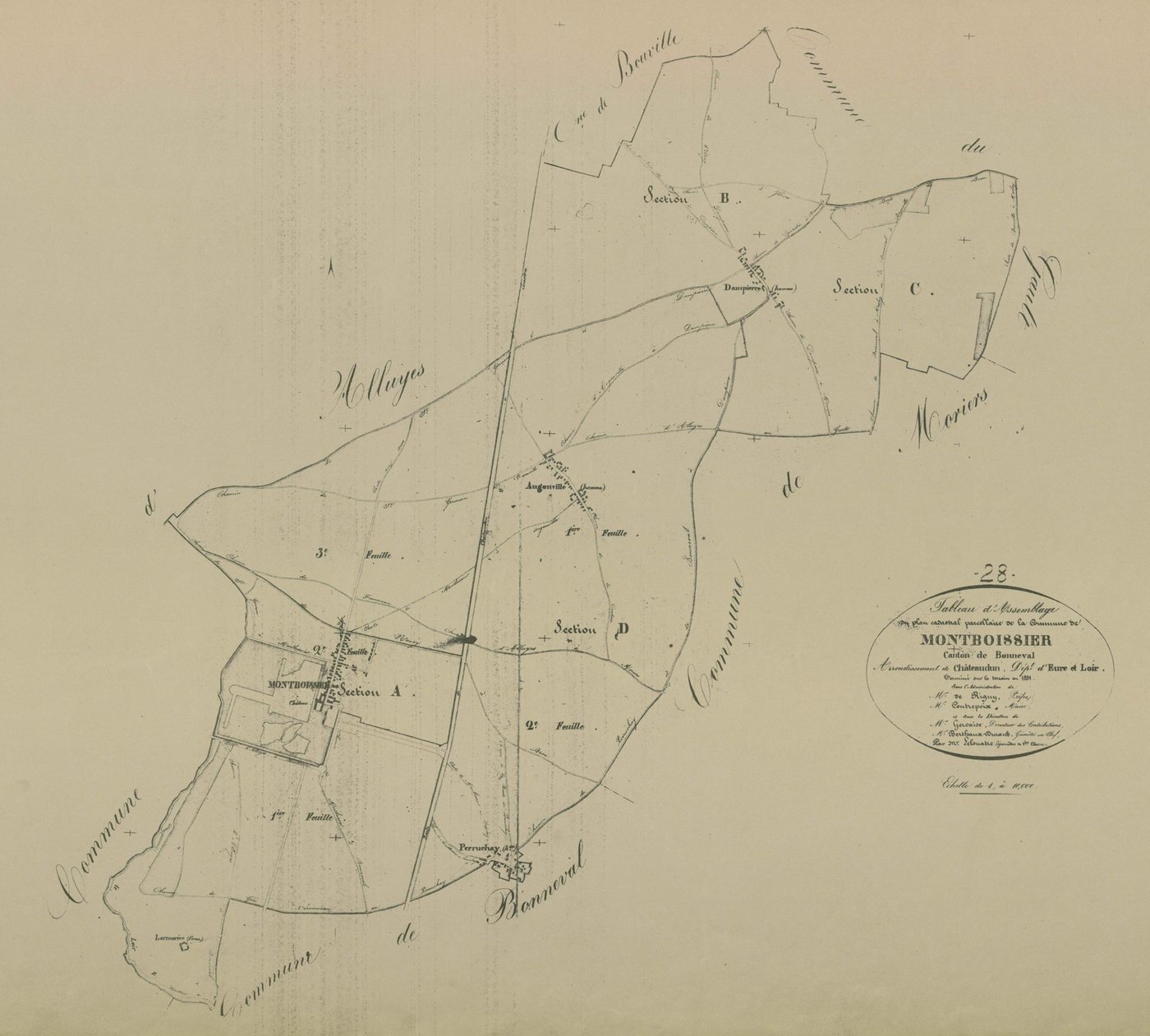 Tableau d'assemblage du plan parcellaire.