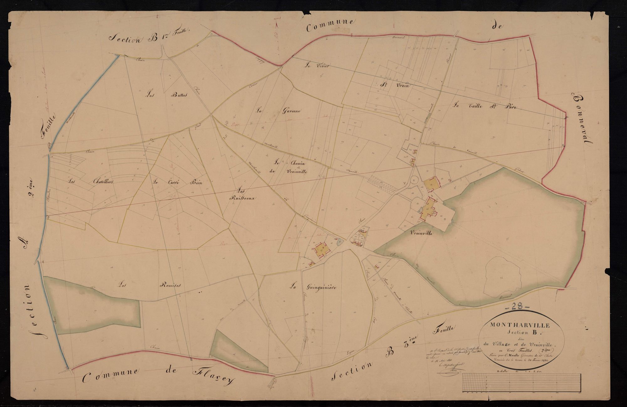 Section B, le Village et Vrainville, feuille 2.