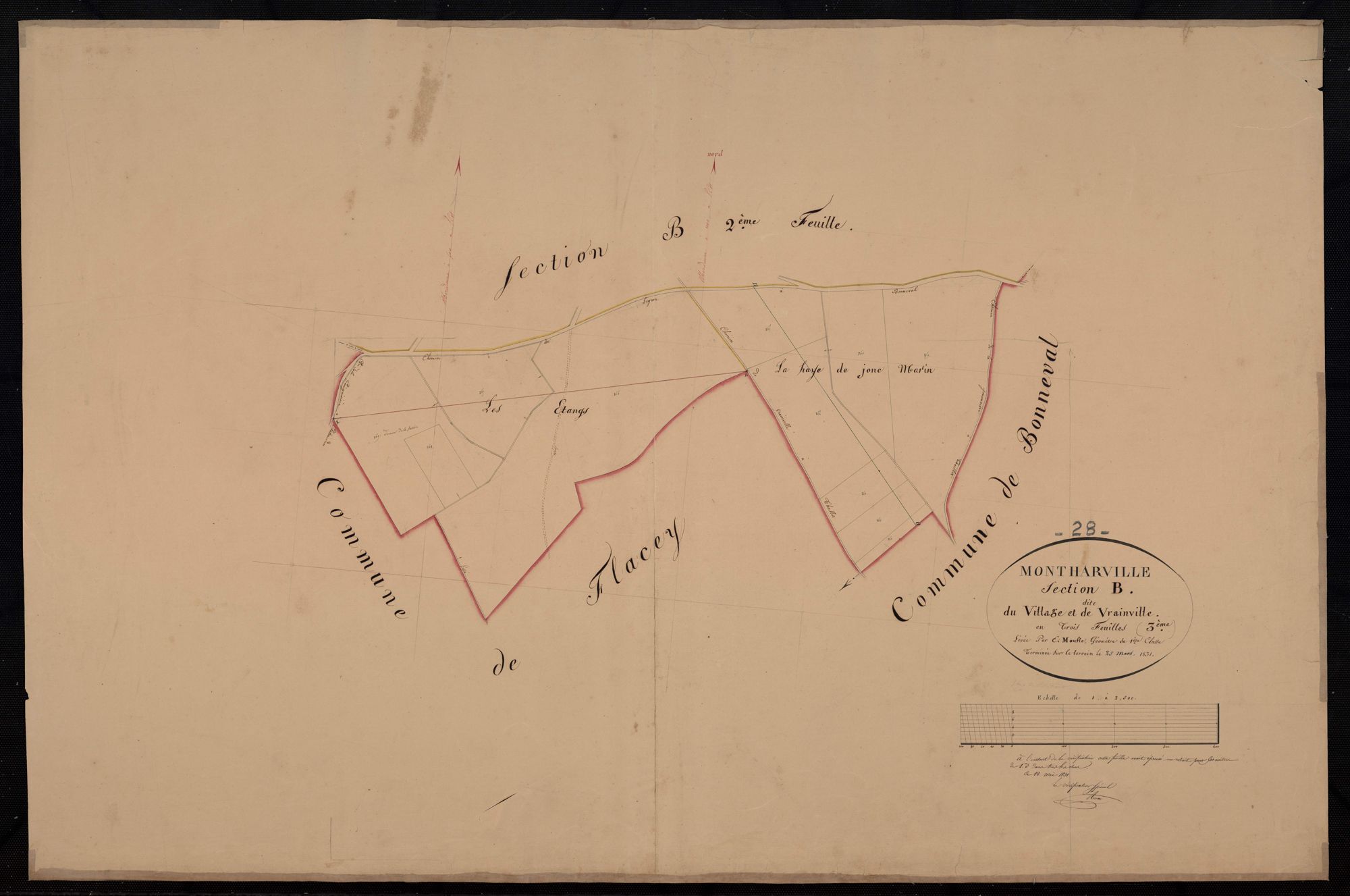 Section B, le Village et Vrainville, feuille 3.