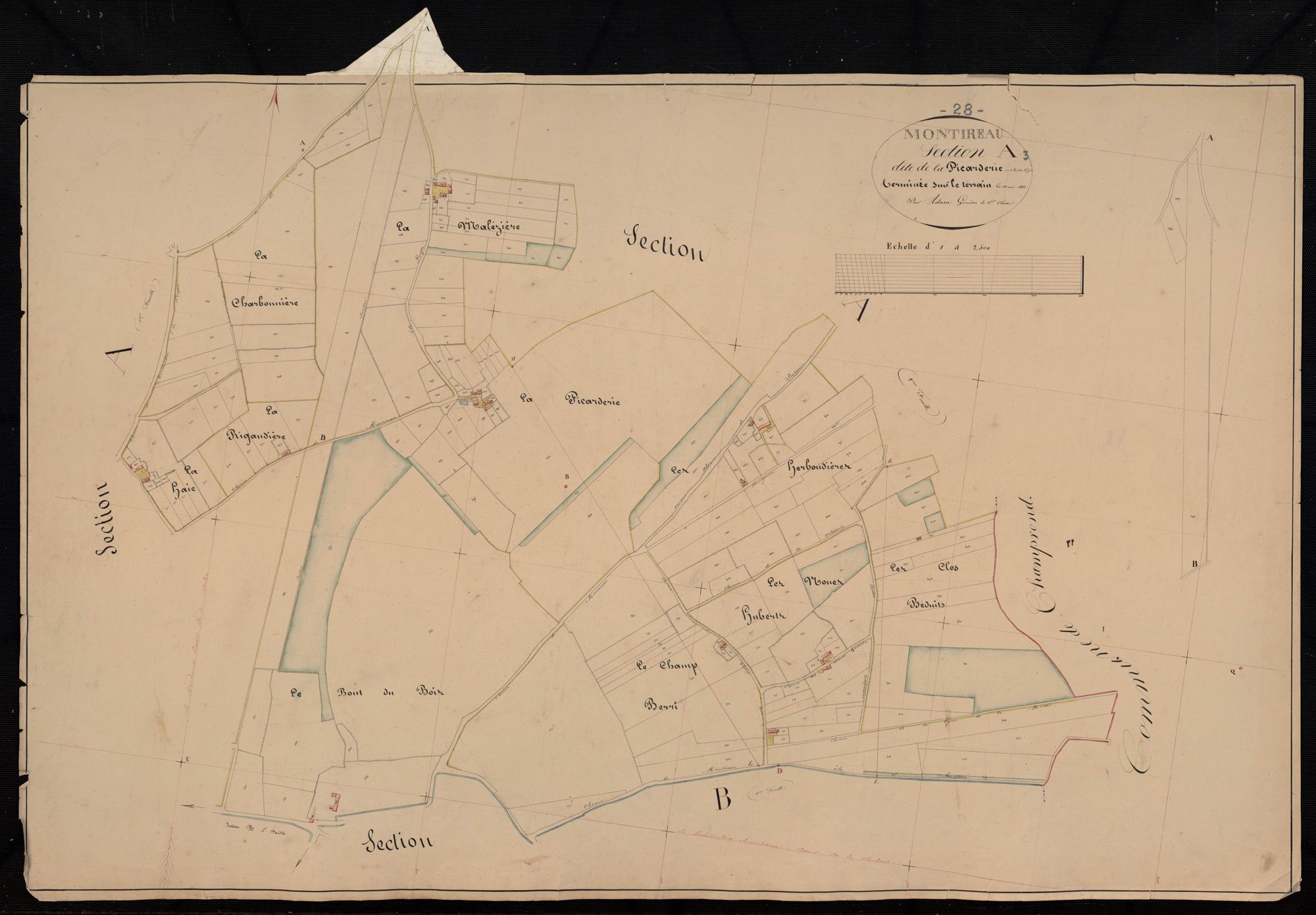 Section A, la Picarderie, feuille 3.