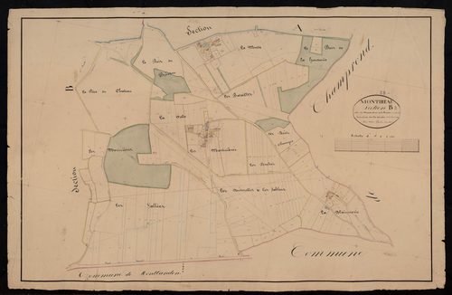 Section B, les Martinières et les Buissons, feuille 2 / Terminée sur le terrain par Monsieur Favé, Géomètre secondaire.