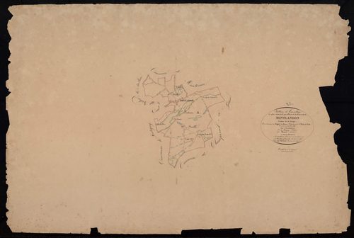 Tableau d'assemblage du plan cadastral parcellaire de la commune de Montlandon, Canton de la Loupe, Arrondissement de Nogent-le-Rotrou / Terminé sur le terrain en 1833 (...) par Monsieur Billard, Géomètre de 1ère classe.