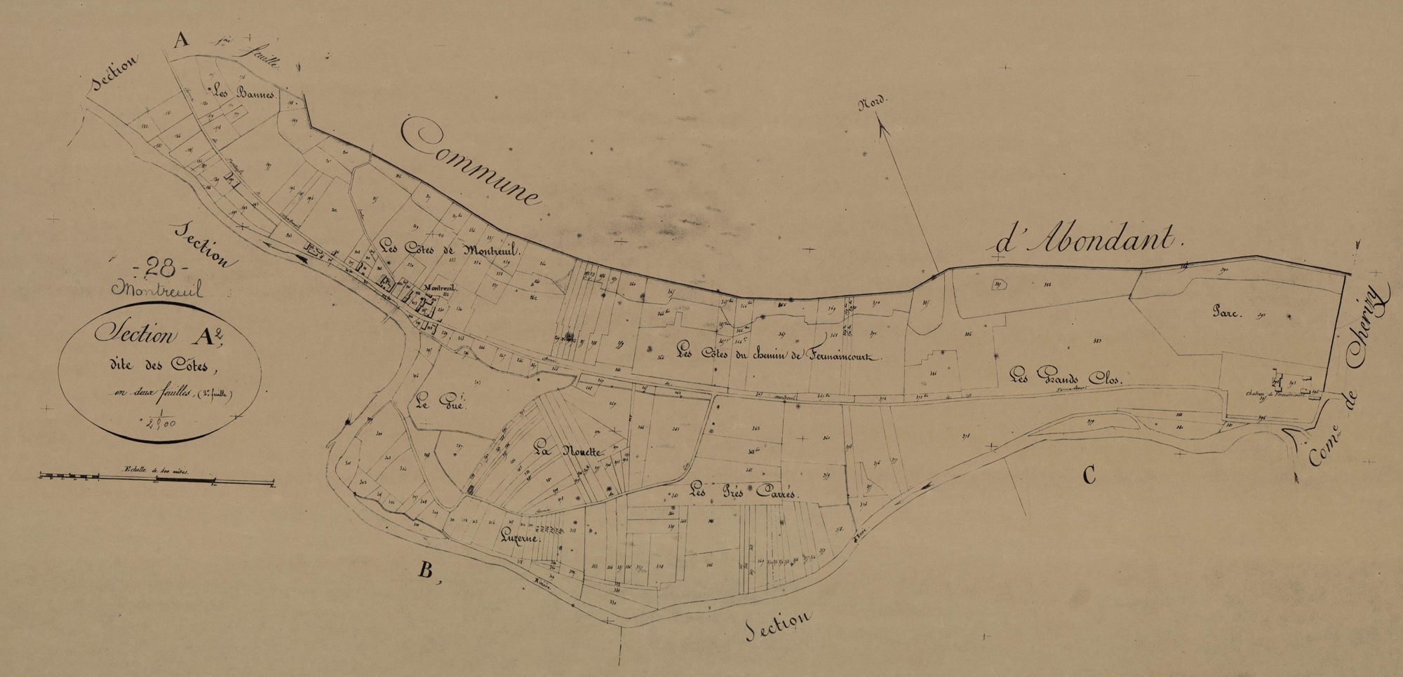 Section A, les Côtes, feuille 2.
