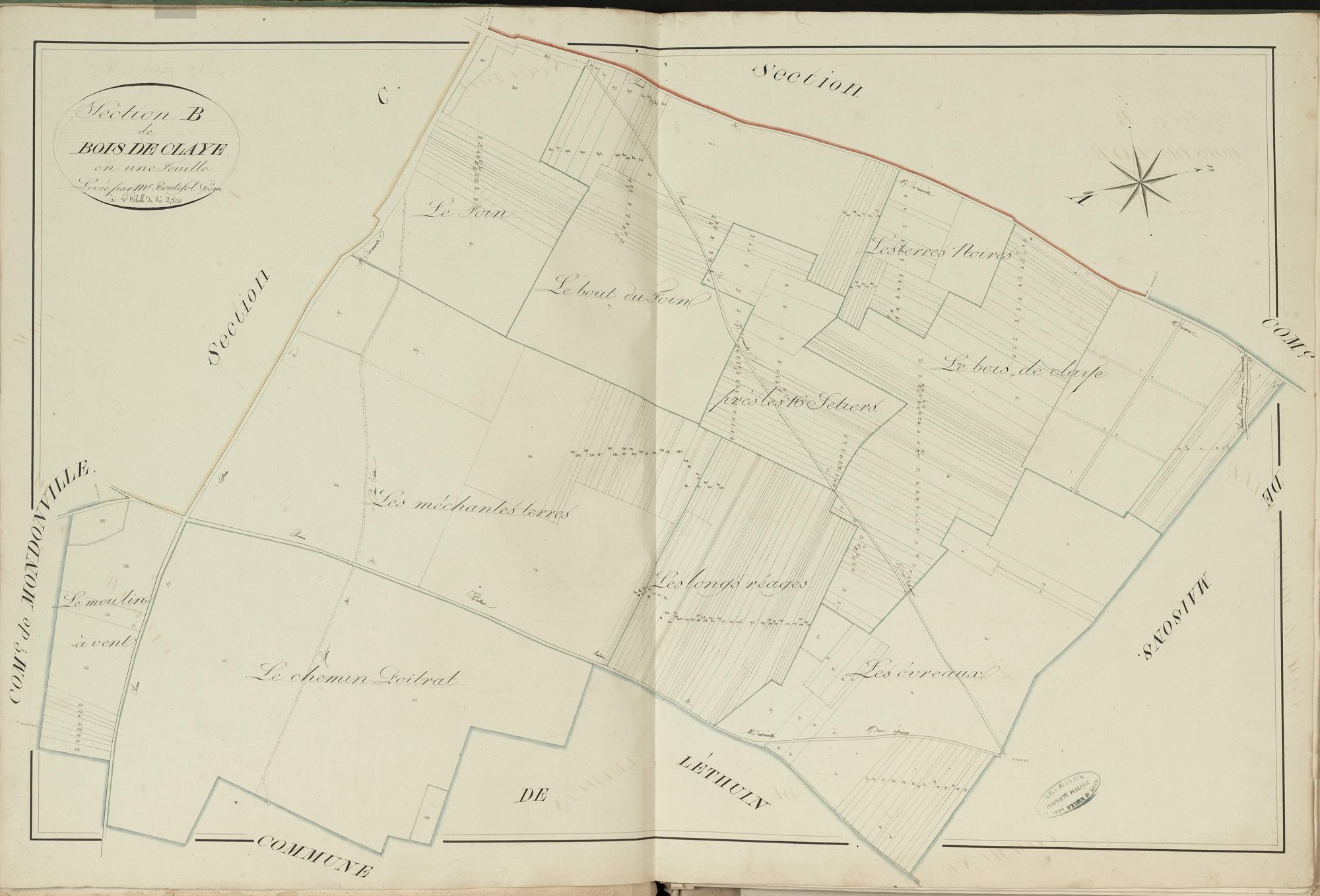 Section B, le Bois de Claye, en une feuille.