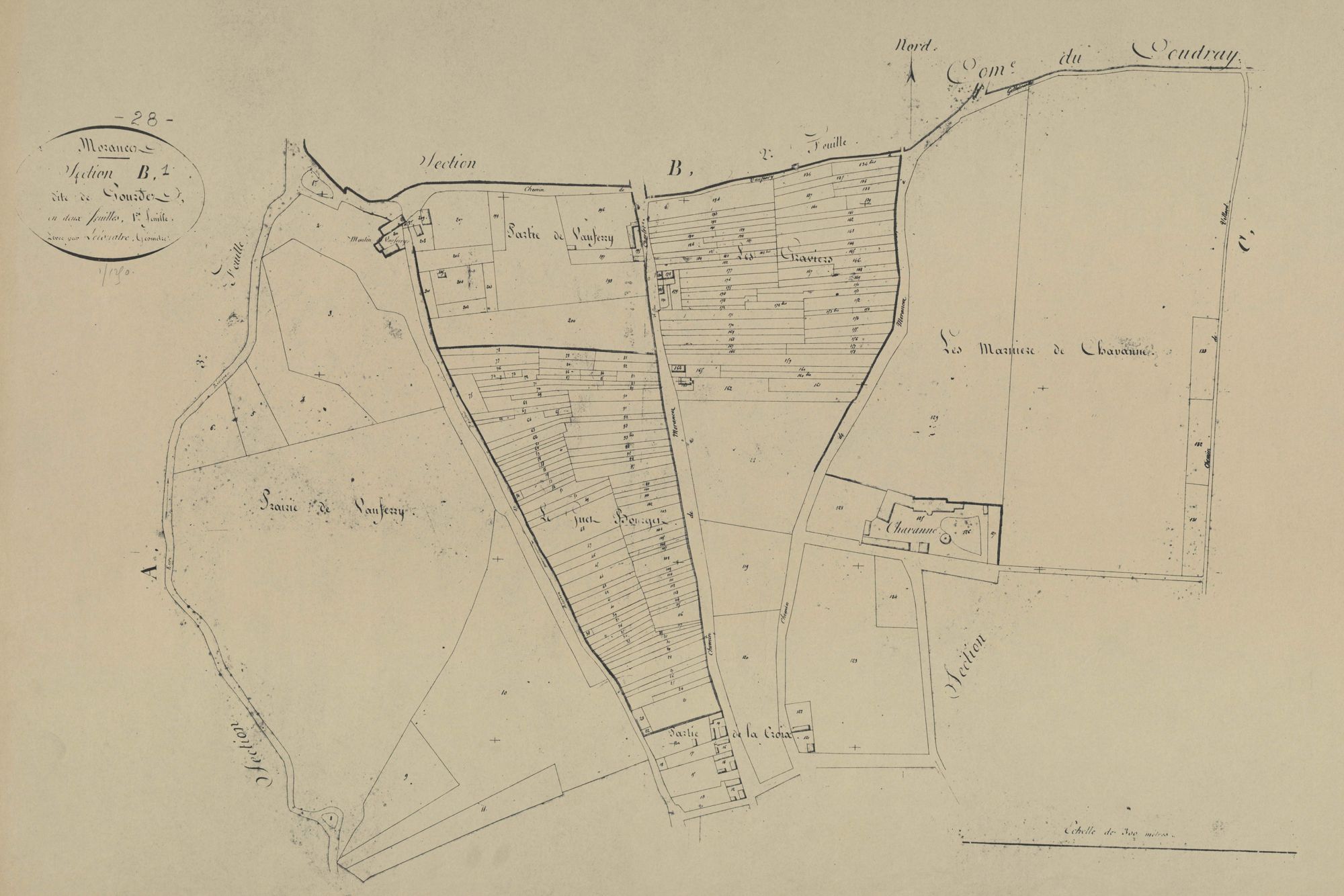 Section B, Gourdez, feuille 1.