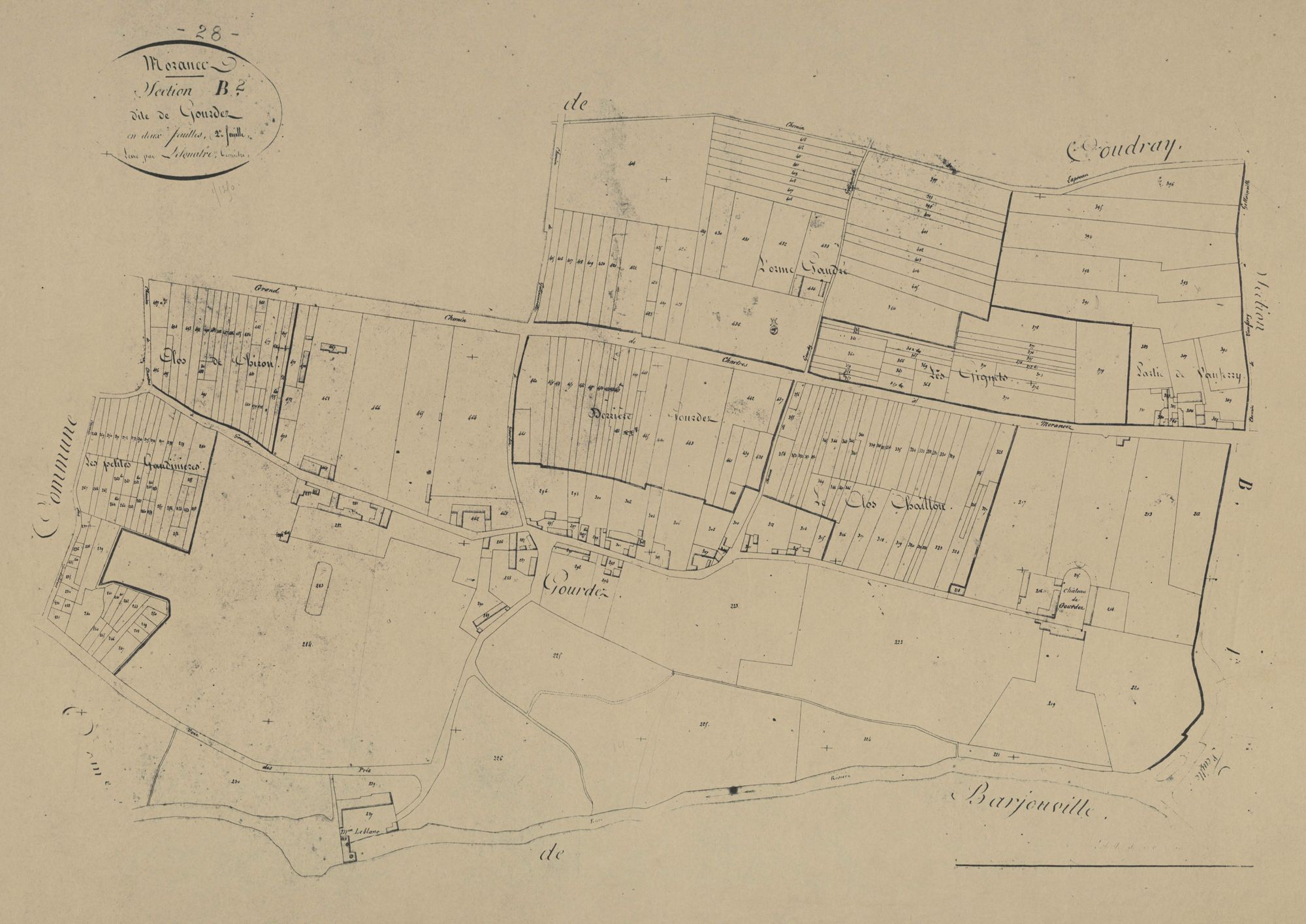 Section B, Gourdez, feuille 2.