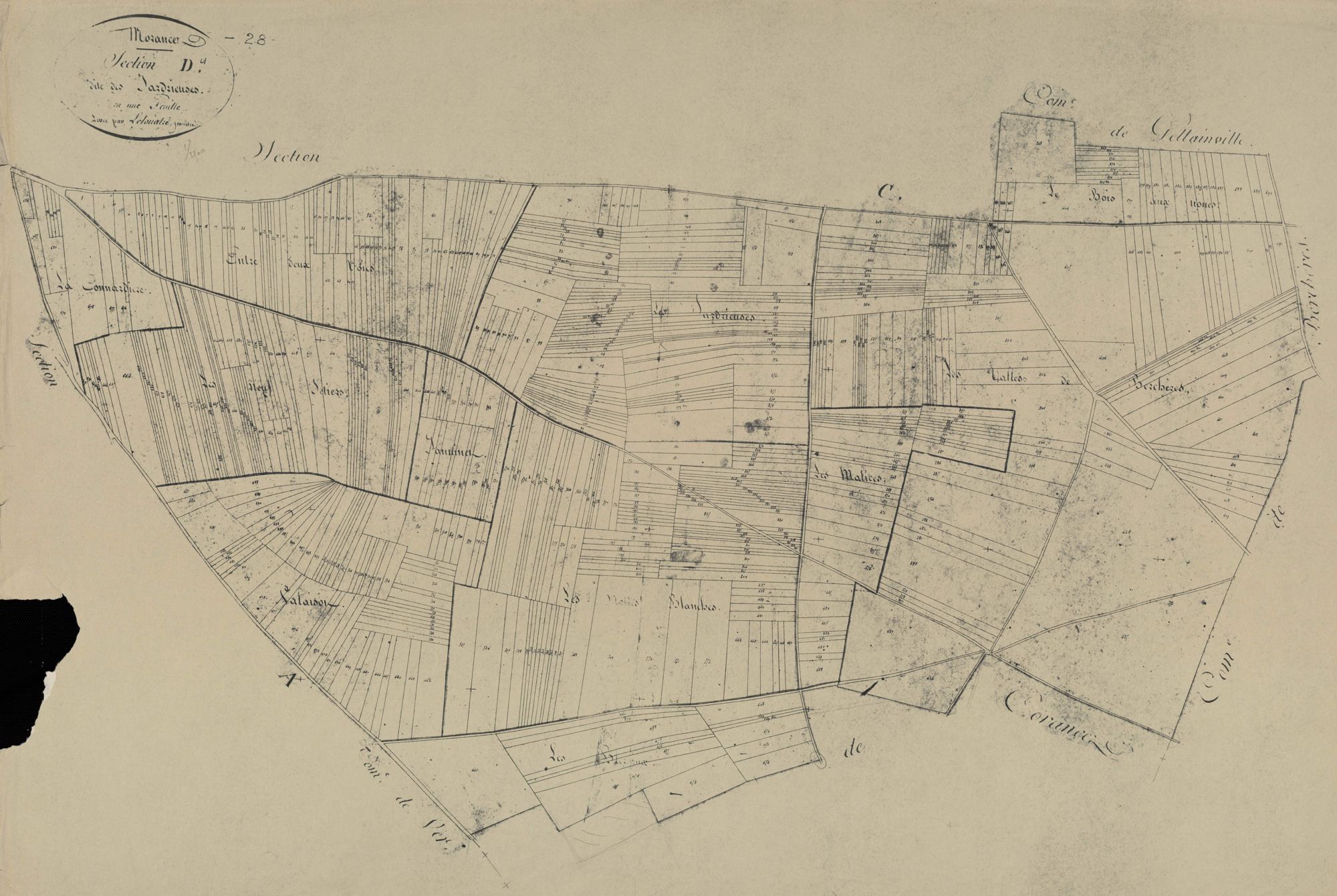 Section D les Jardrieuses, en une feuille.