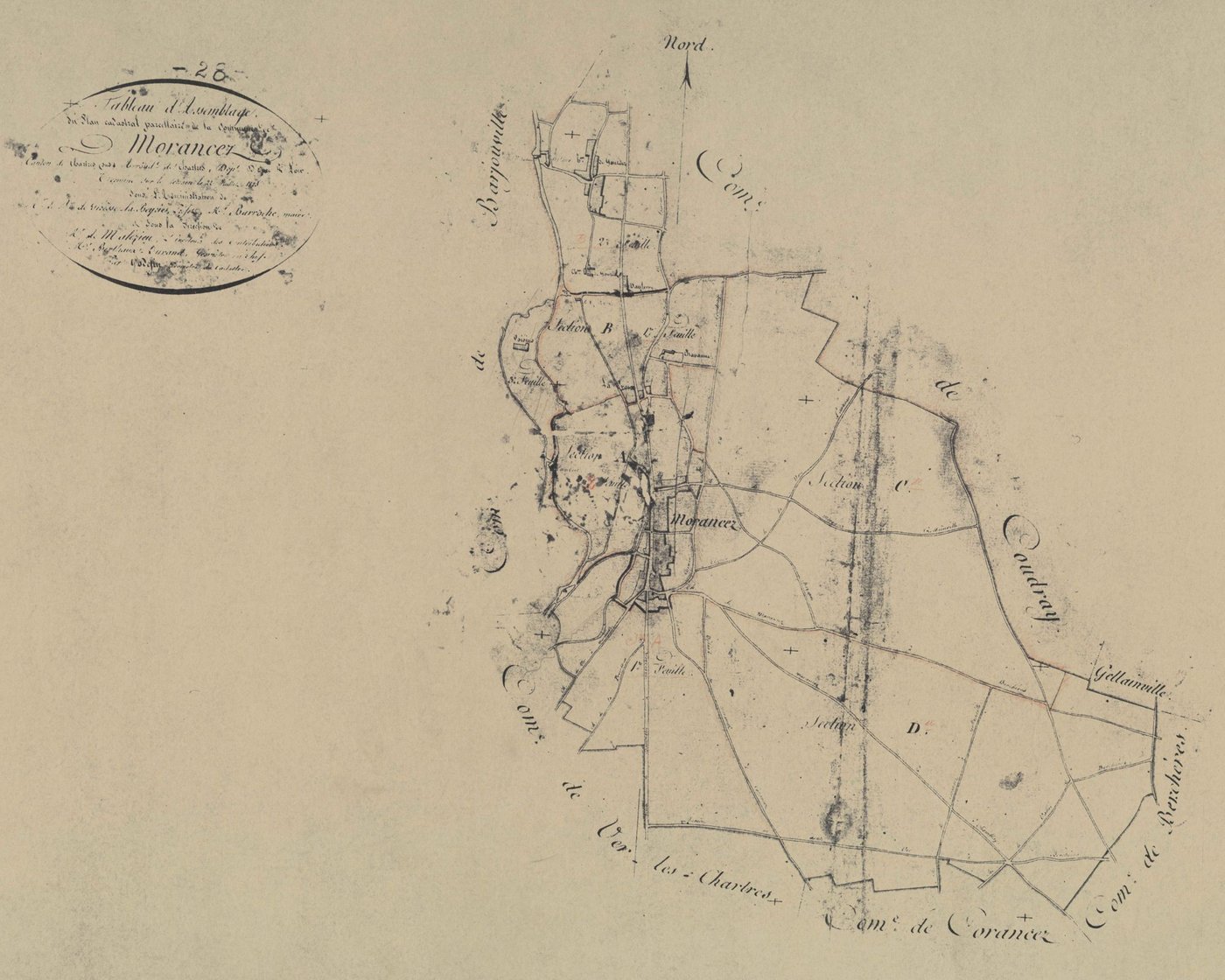 Tableau d'assemblage du plan parcellaire.