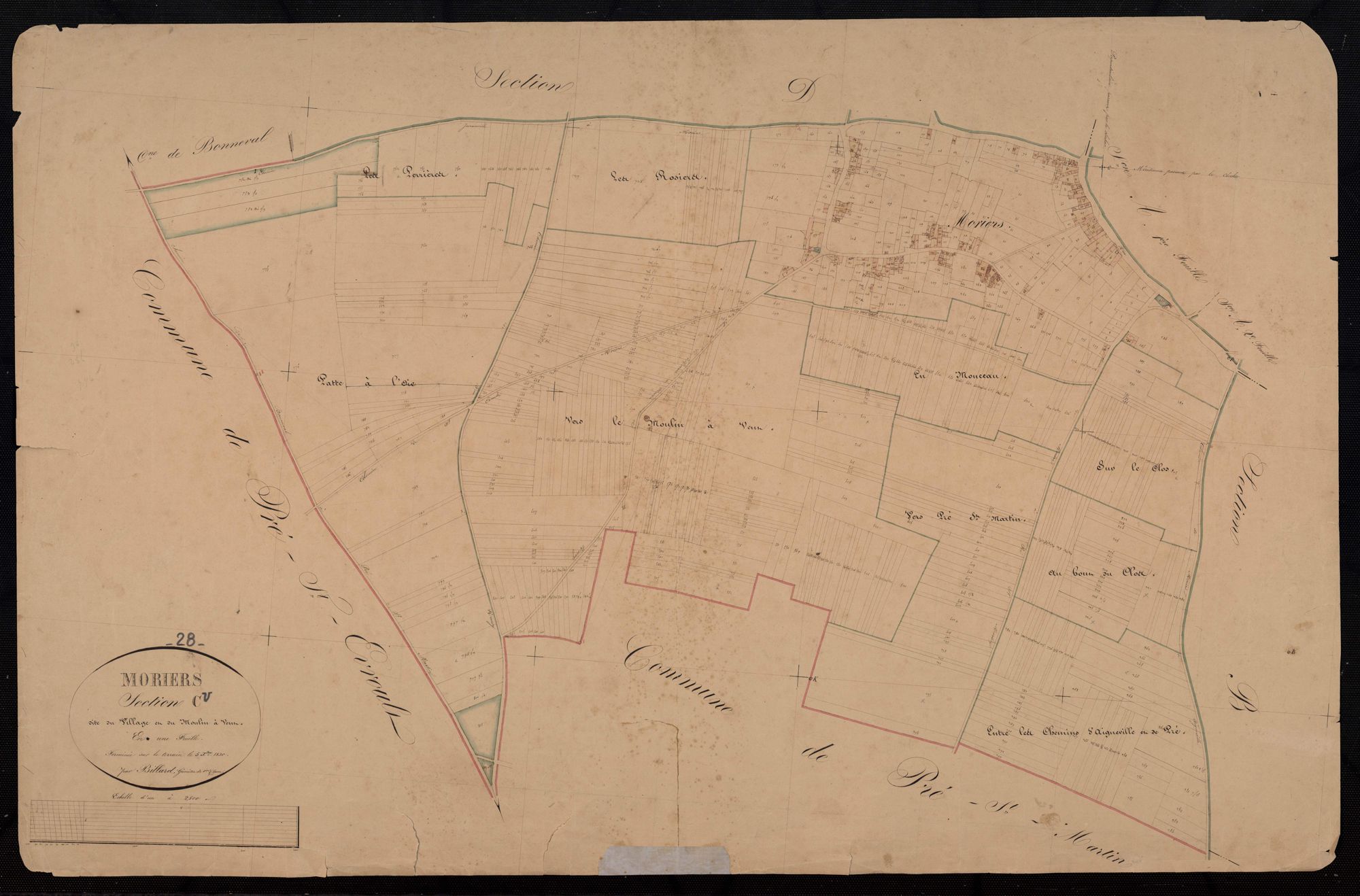 Section C, le Village et le Moulin à vent, en une feuille.