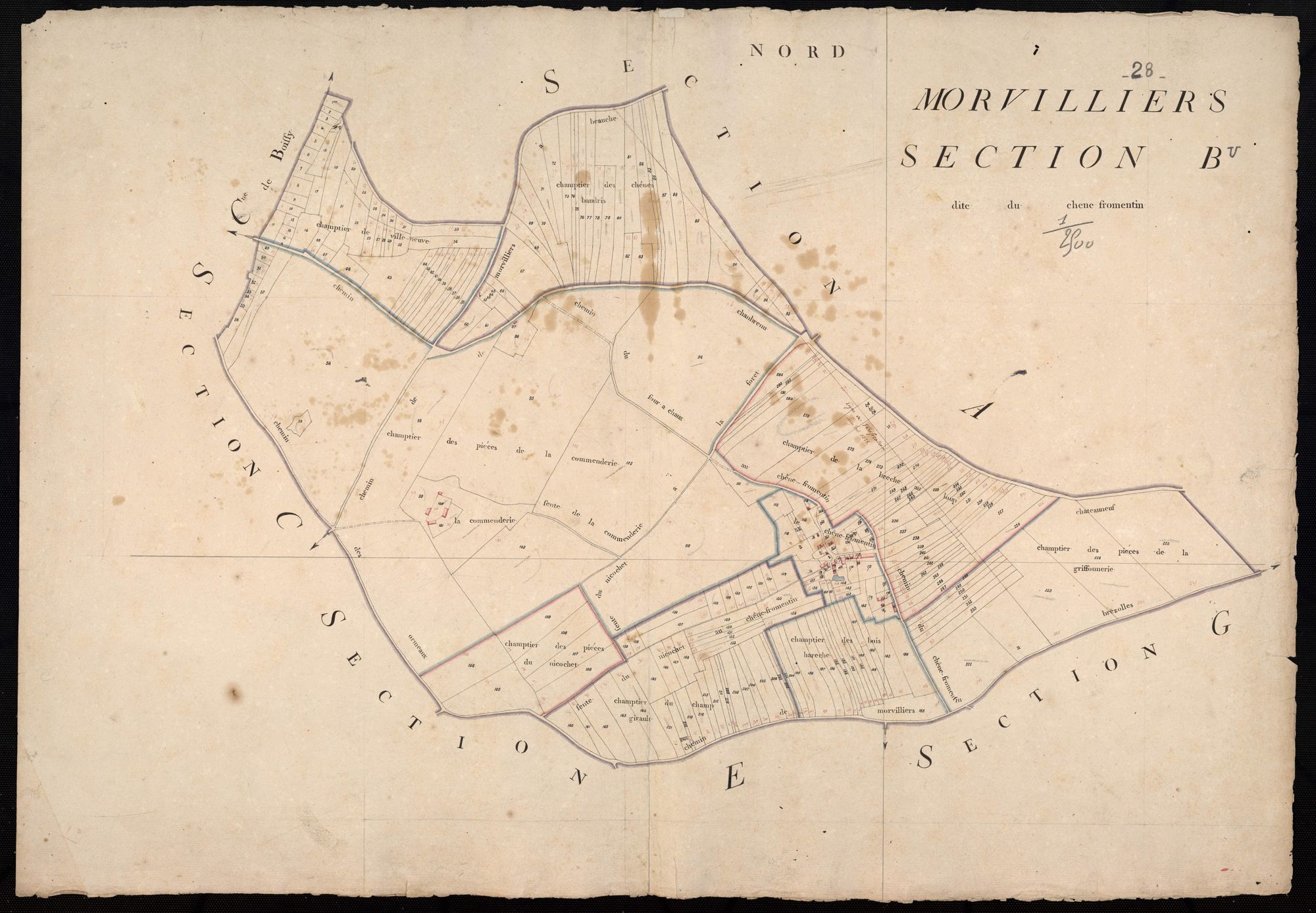 Section B, le Chêne Fromentin, en une feuille.