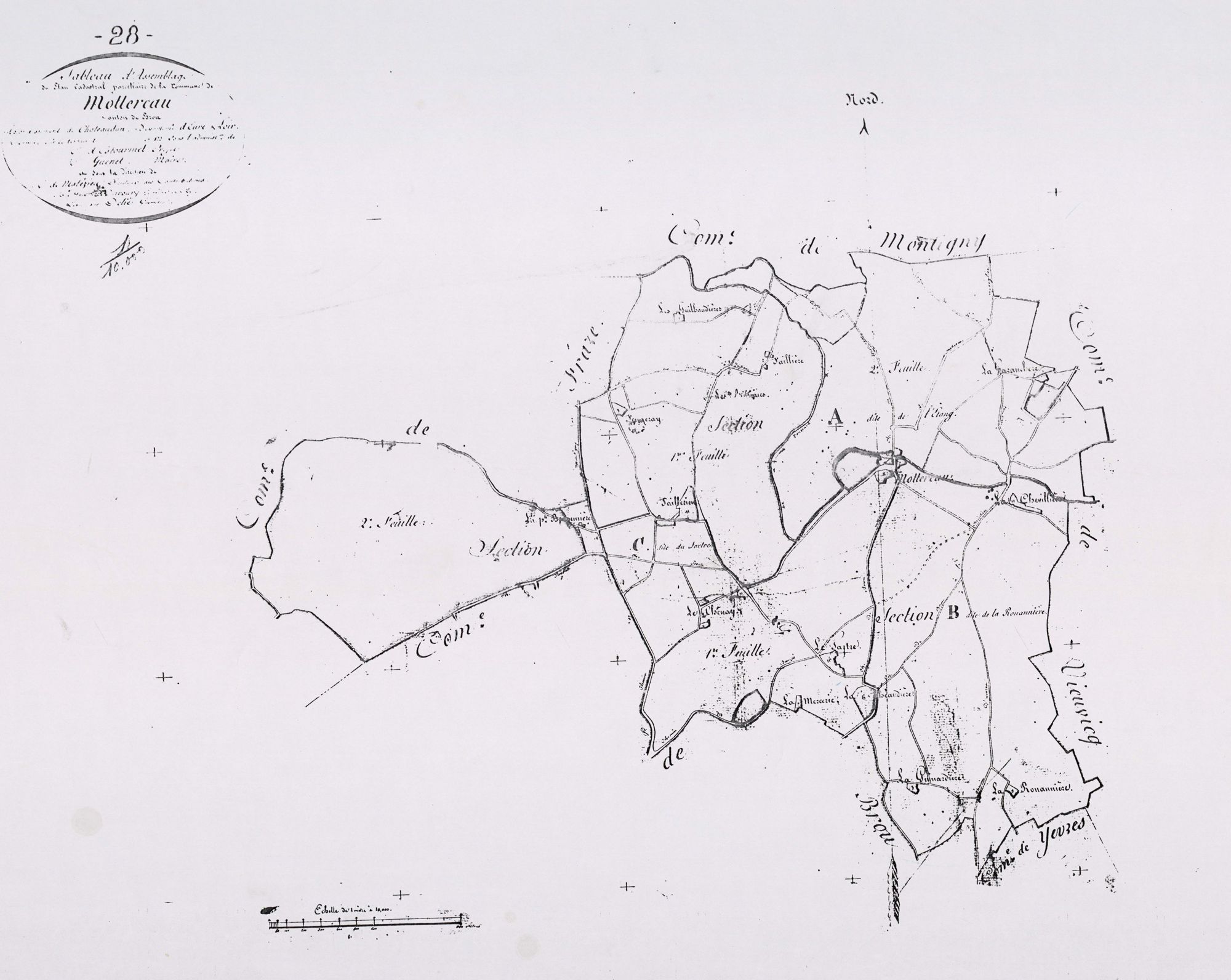Tableau d'assemblage du plan parcellaire.