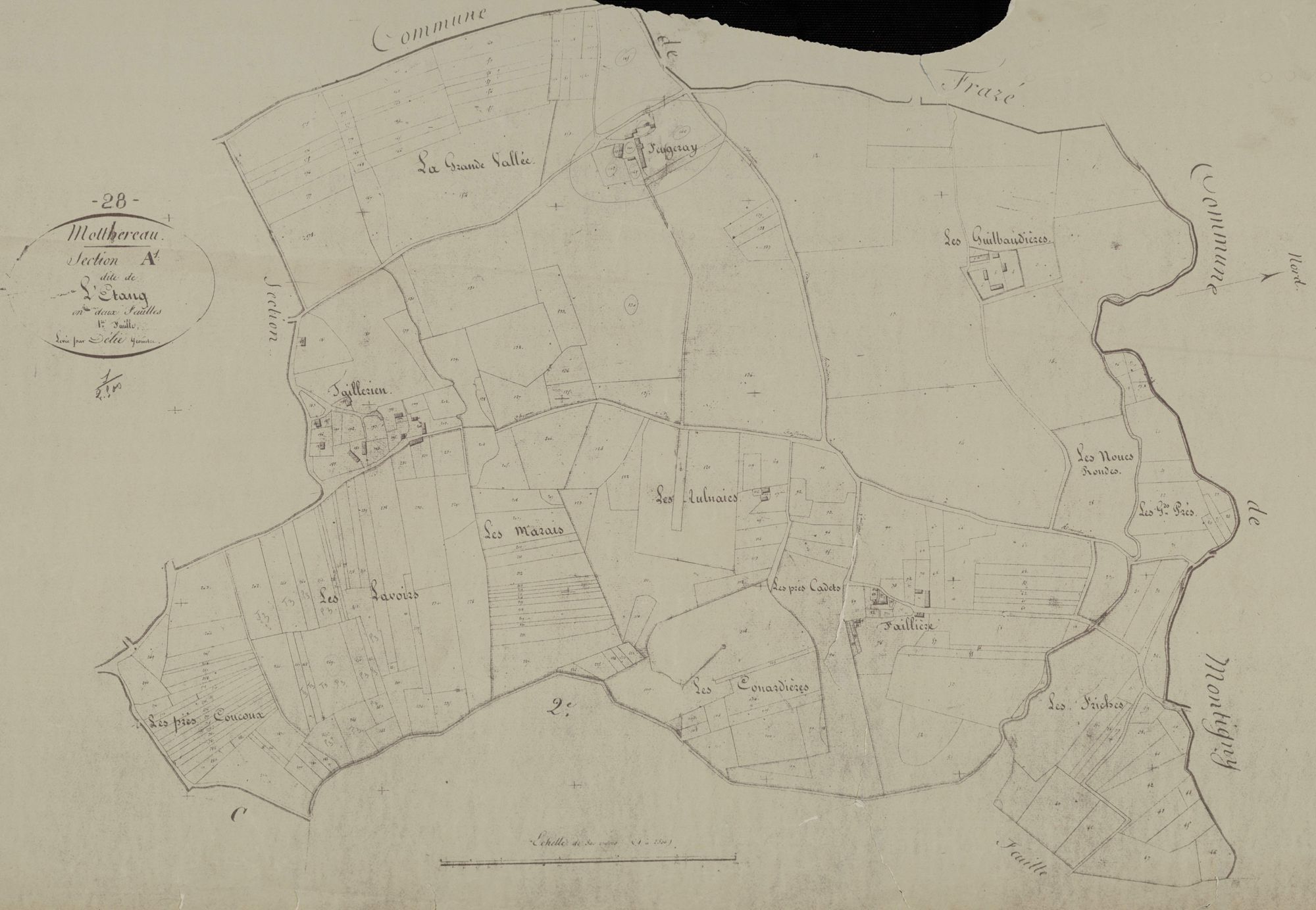 Section A, l'Etang, feuille 1.