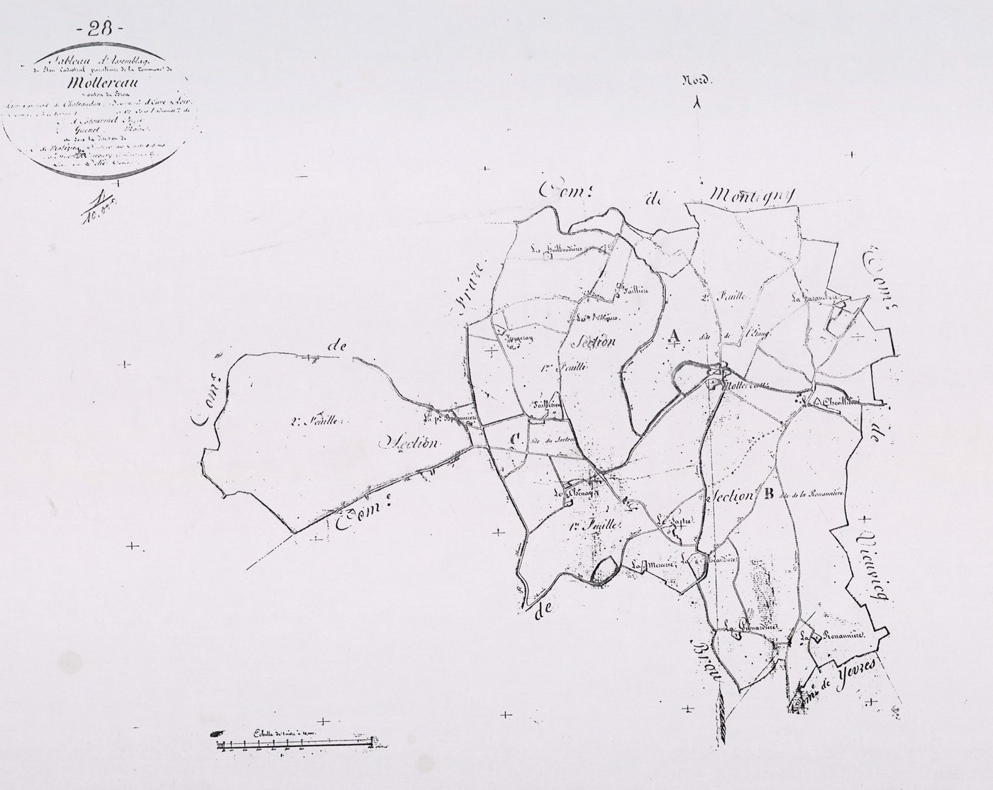 Tableau d'assemblage du plan parcellaire.