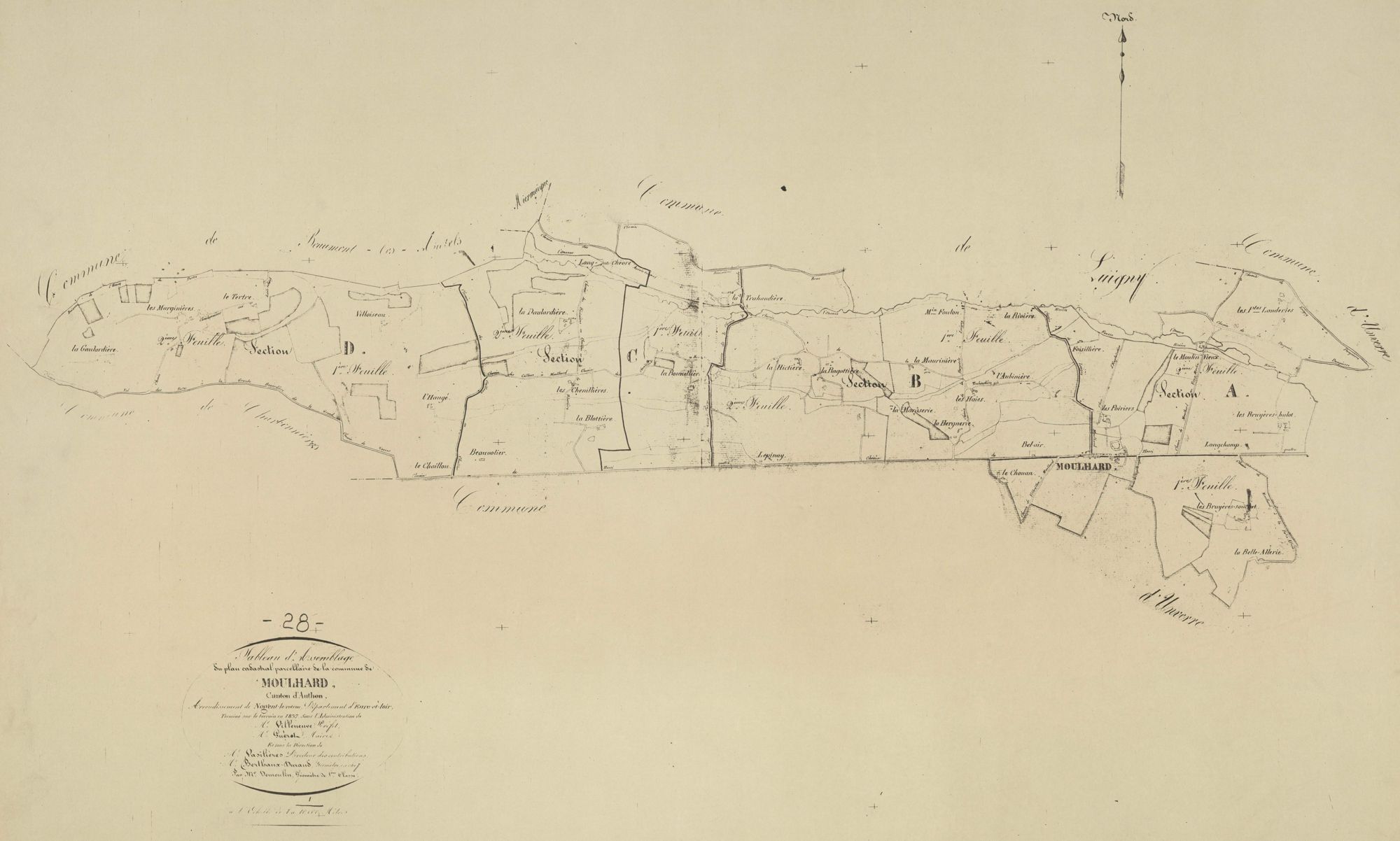 Tableau d'assemblage du plan parcellaire.